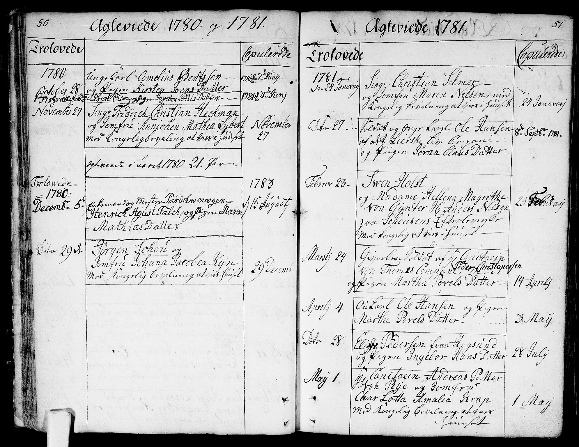 Bragernes kirkebøker, SAKO/A-6/F/Fa/L0005: Parish register (official) no. I 5, 1759-1781, p. 50-51