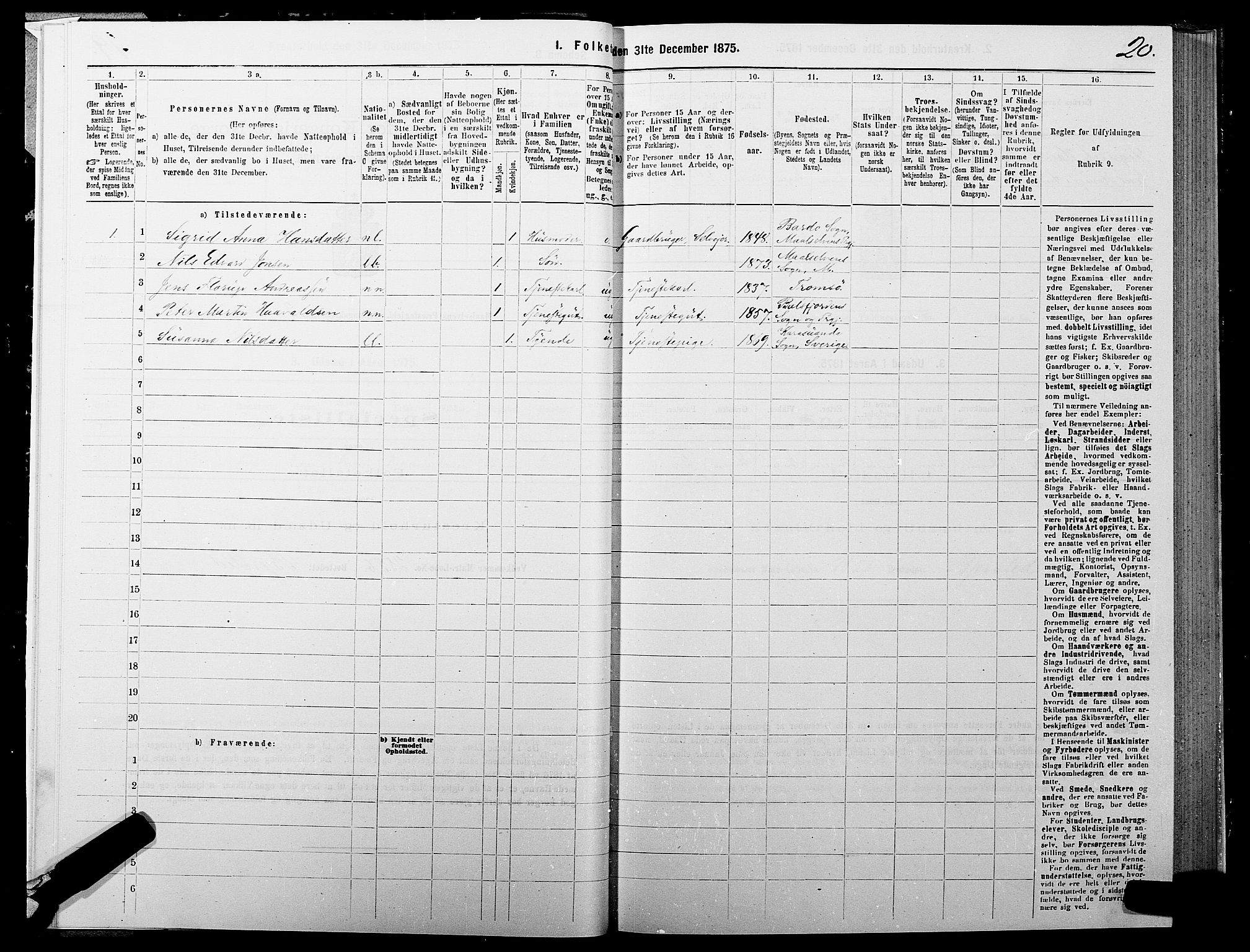 SATØ, 1875 census for 1924P Målselv, 1875, p. 2020