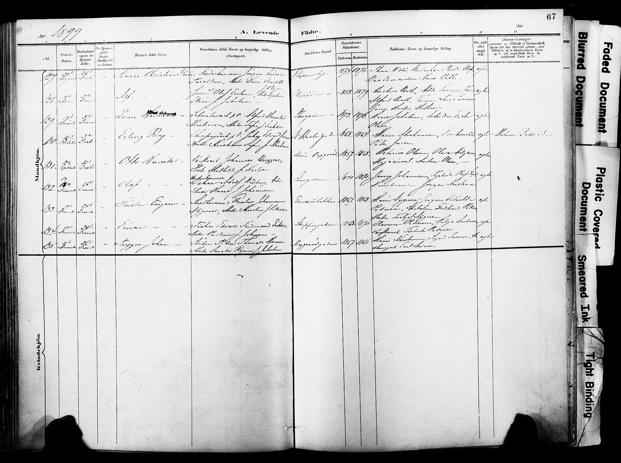 Horten kirkebøker, AV/SAKO-A-348/F/Fa/L0005: Parish register (official) no. 5, 1896-1904, p. 67