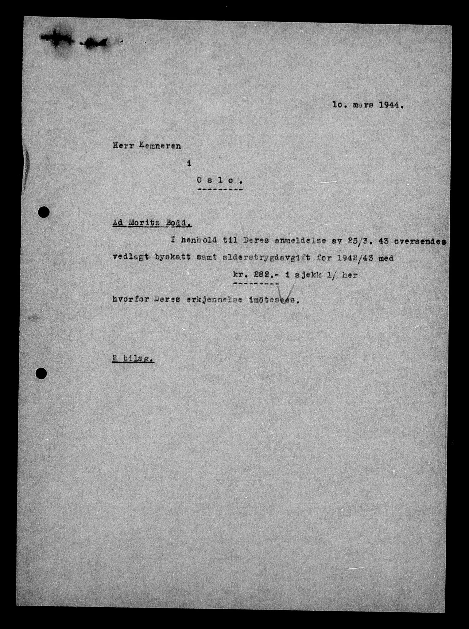 Justisdepartementet, Tilbakeføringskontoret for inndratte formuer, AV/RA-S-1564/H/Hc/Hcc/L0927: --, 1945-1947, p. 92