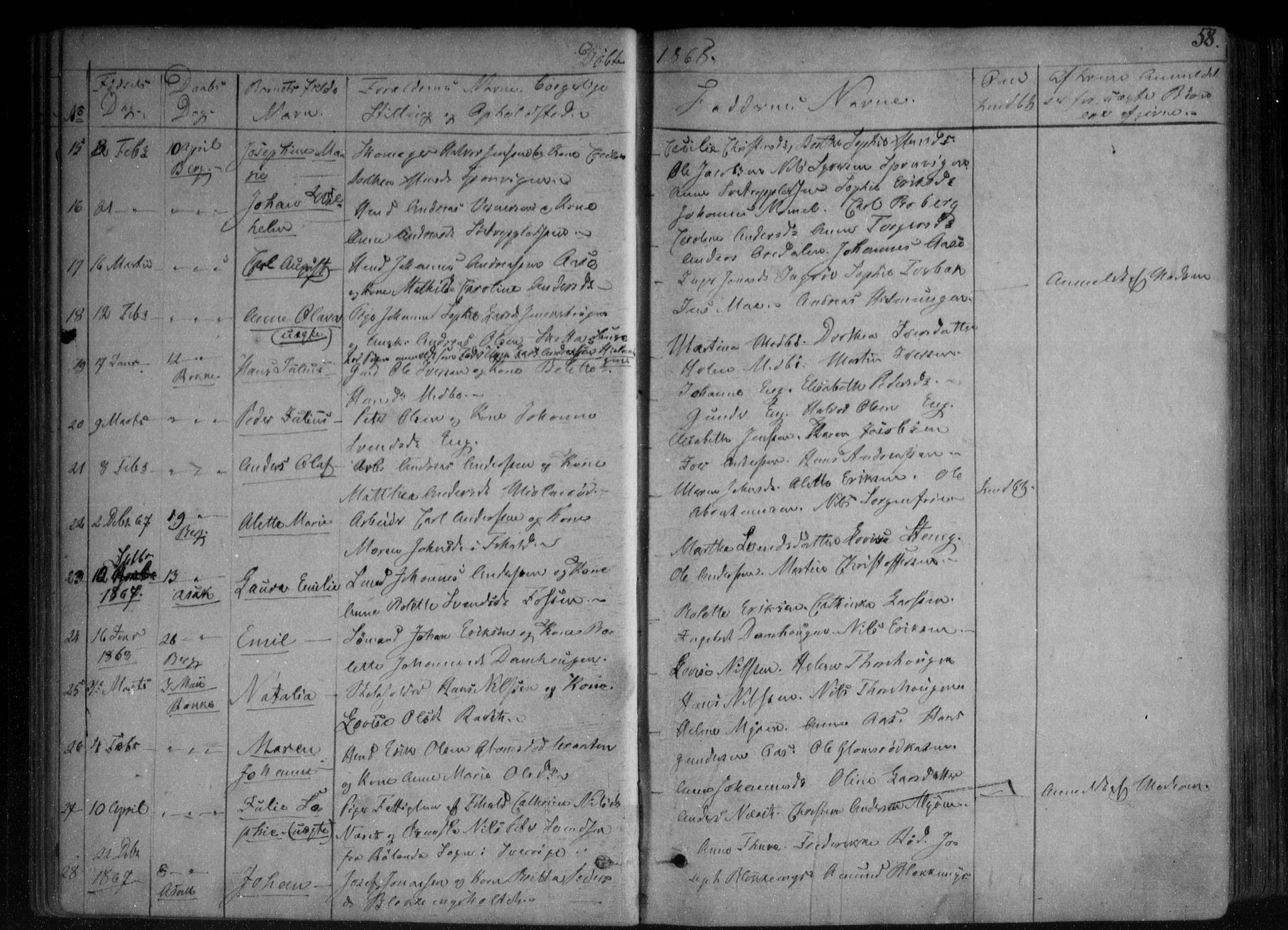 Berg prestekontor Kirkebøker, AV/SAO-A-10902/F/Fa/L0005: Parish register (official) no. I 5, 1861-1877, p. 58