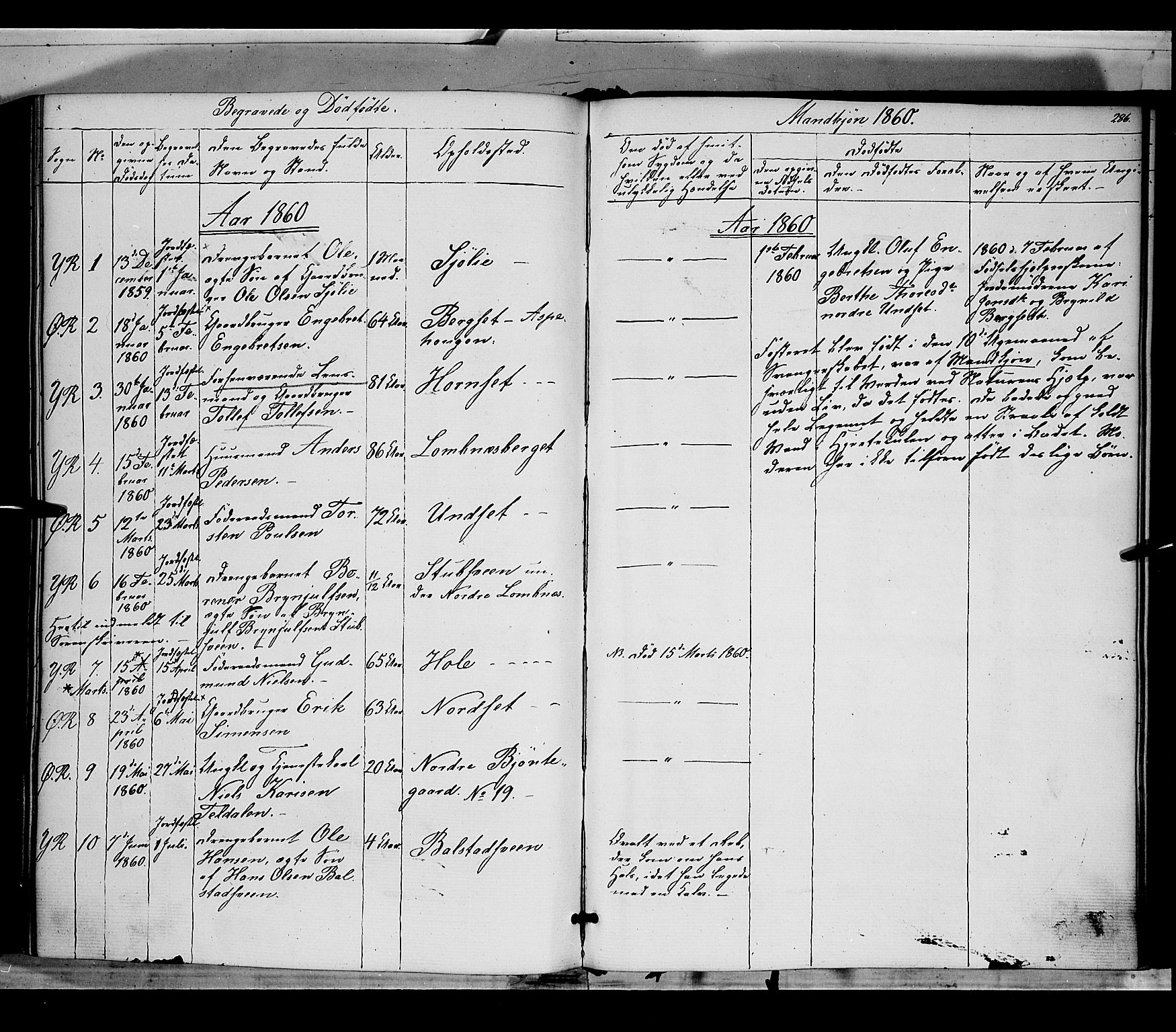 Rendalen prestekontor, SAH/PREST-054/H/Ha/Haa/L0005: Parish register (official) no. 5, 1853-1866, p. 286