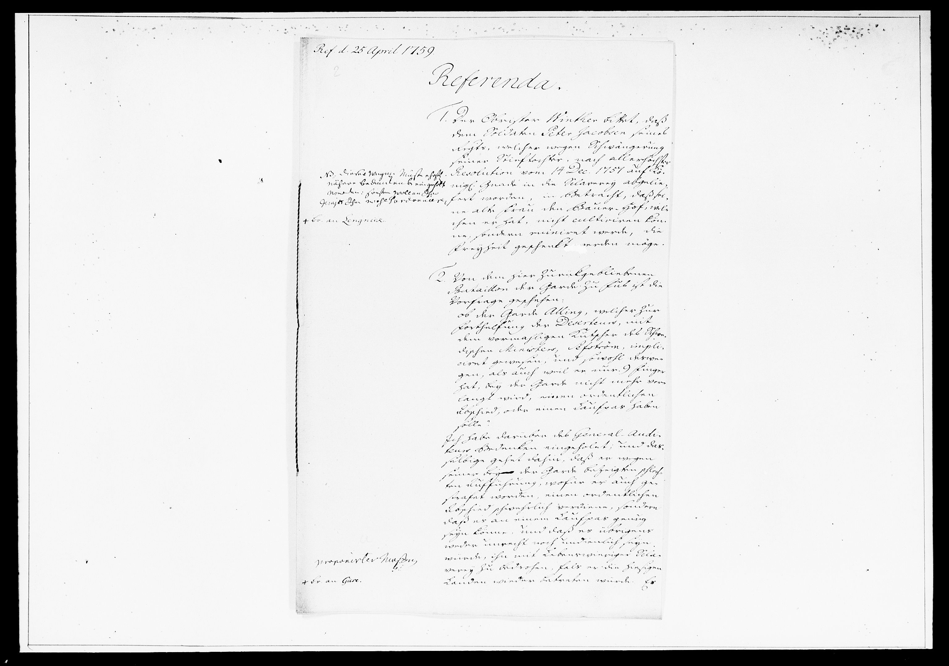 Krigskollegiet, Krigskancelliet, DRA/A-0006/-/1315-1333: Refererede sager, 1759, p. 290