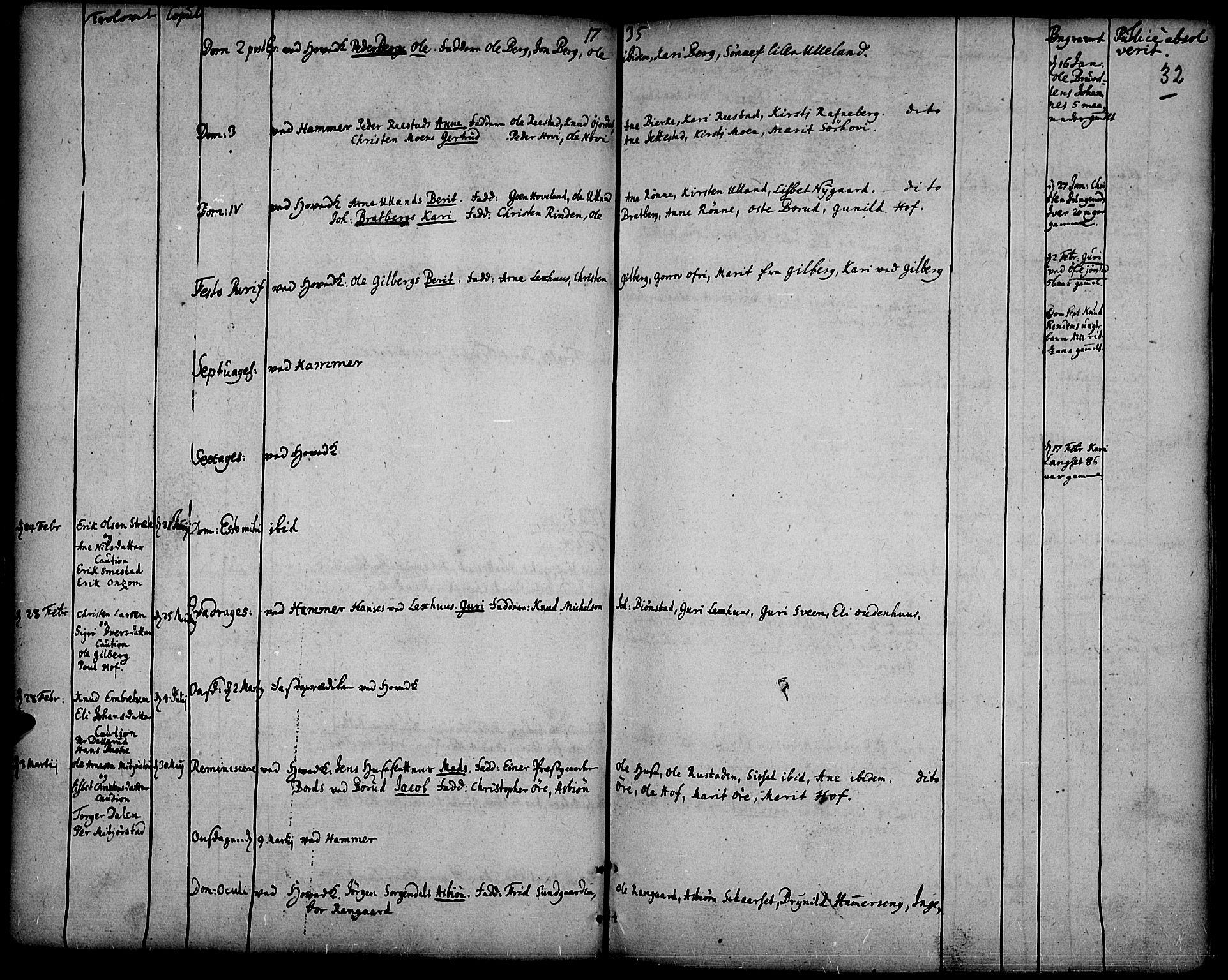 Fåberg prestekontor, SAH/PREST-086/H/Ha/Haa/L0001: Parish register (official) no. 1, 1727-1775, p. 32