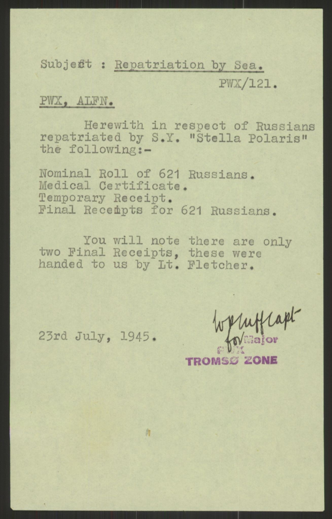 Flyktnings- og fangedirektoratet, Repatrieringskontoret, RA/S-1681/D/Db/L0023: Displaced Persons (DPs) og sivile tyskere, 1945-1948, p. 692