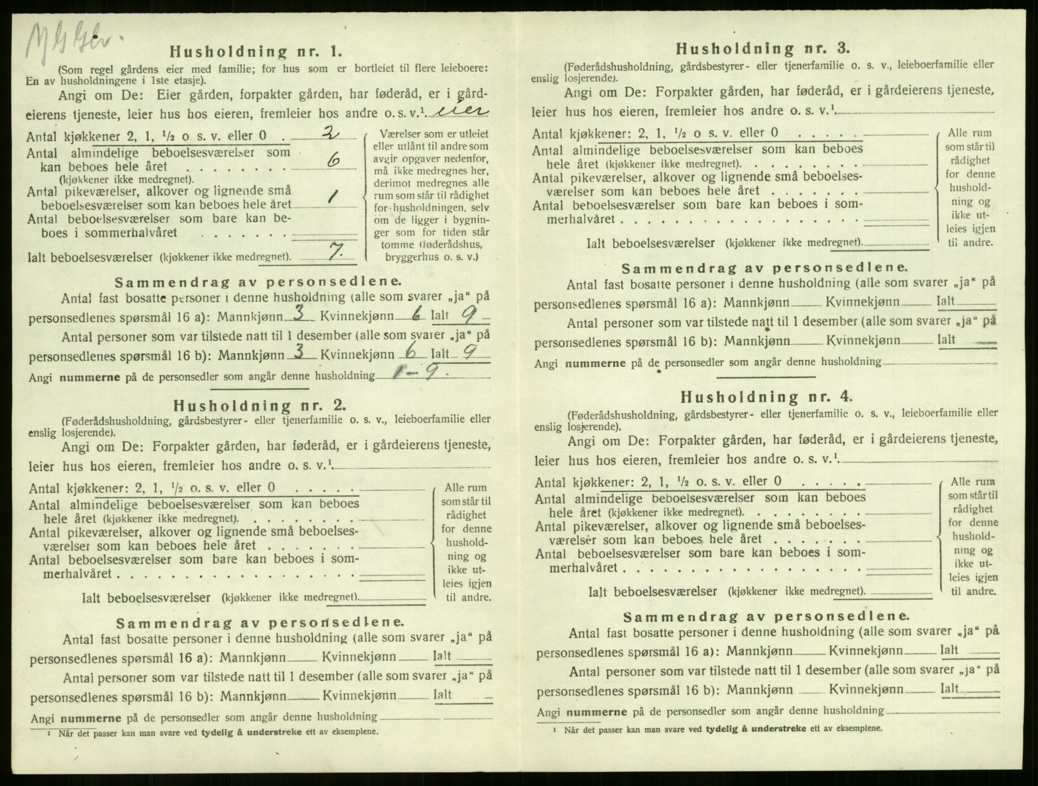 SAKO, 1920 census for Sandeherred, 1920, p. 1952