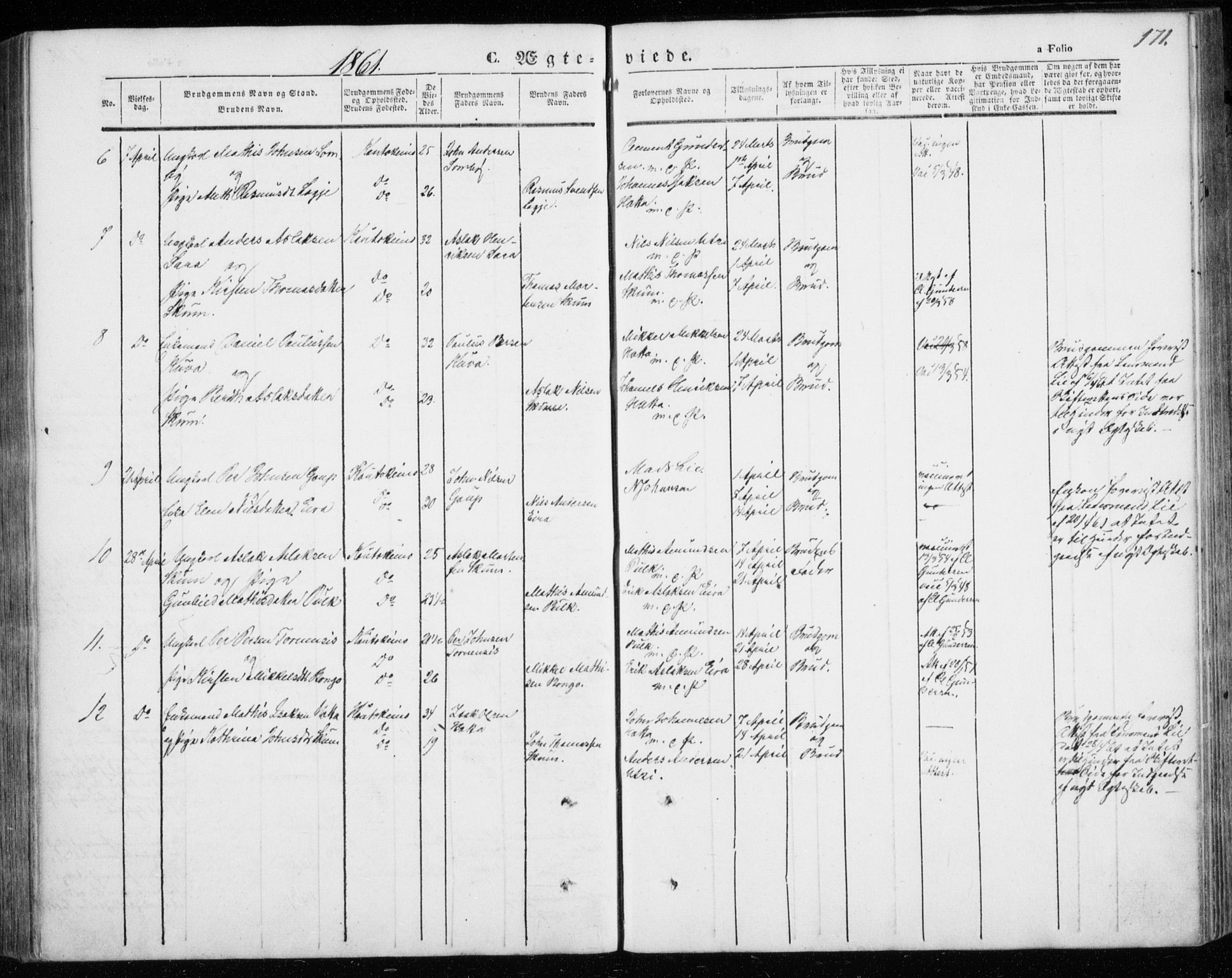 Kautokeino sokneprestembete, AV/SATØ-S-1340/H/Ha/L0002.kirke: Parish register (official) no. 2, 1843-1861, p. 171