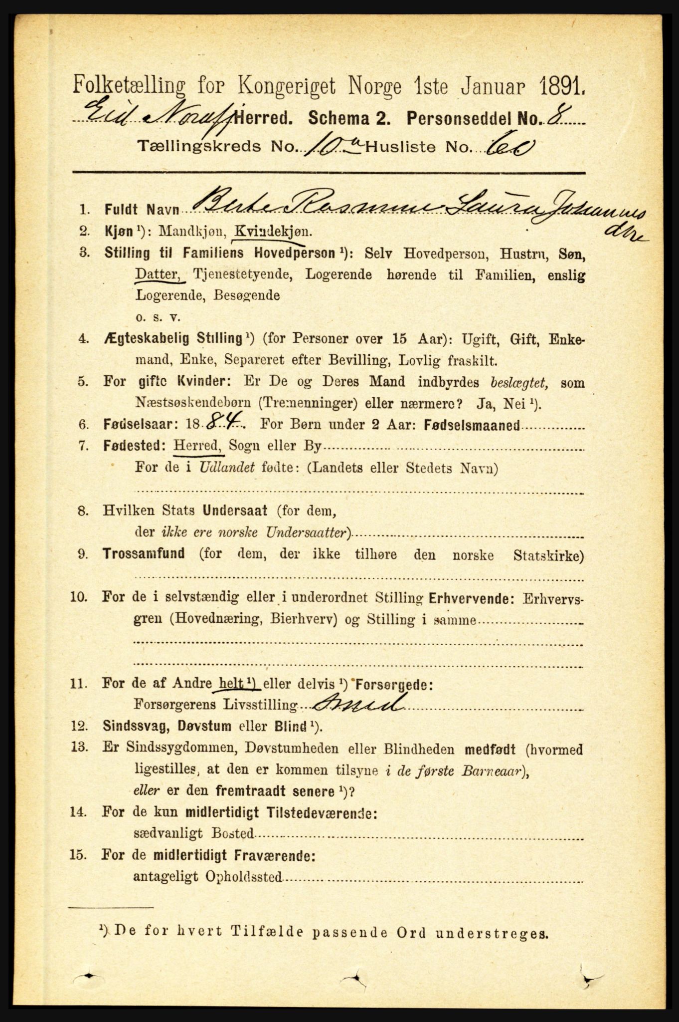 RA, 1891 census for 1443 Eid, 1891, p. 3158