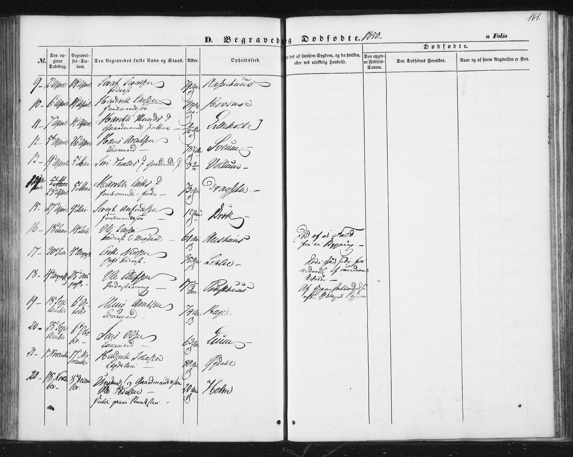 Ministerialprotokoller, klokkerbøker og fødselsregistre - Sør-Trøndelag, SAT/A-1456/689/L1038: Parish register (official) no. 689A03, 1848-1872, p. 161