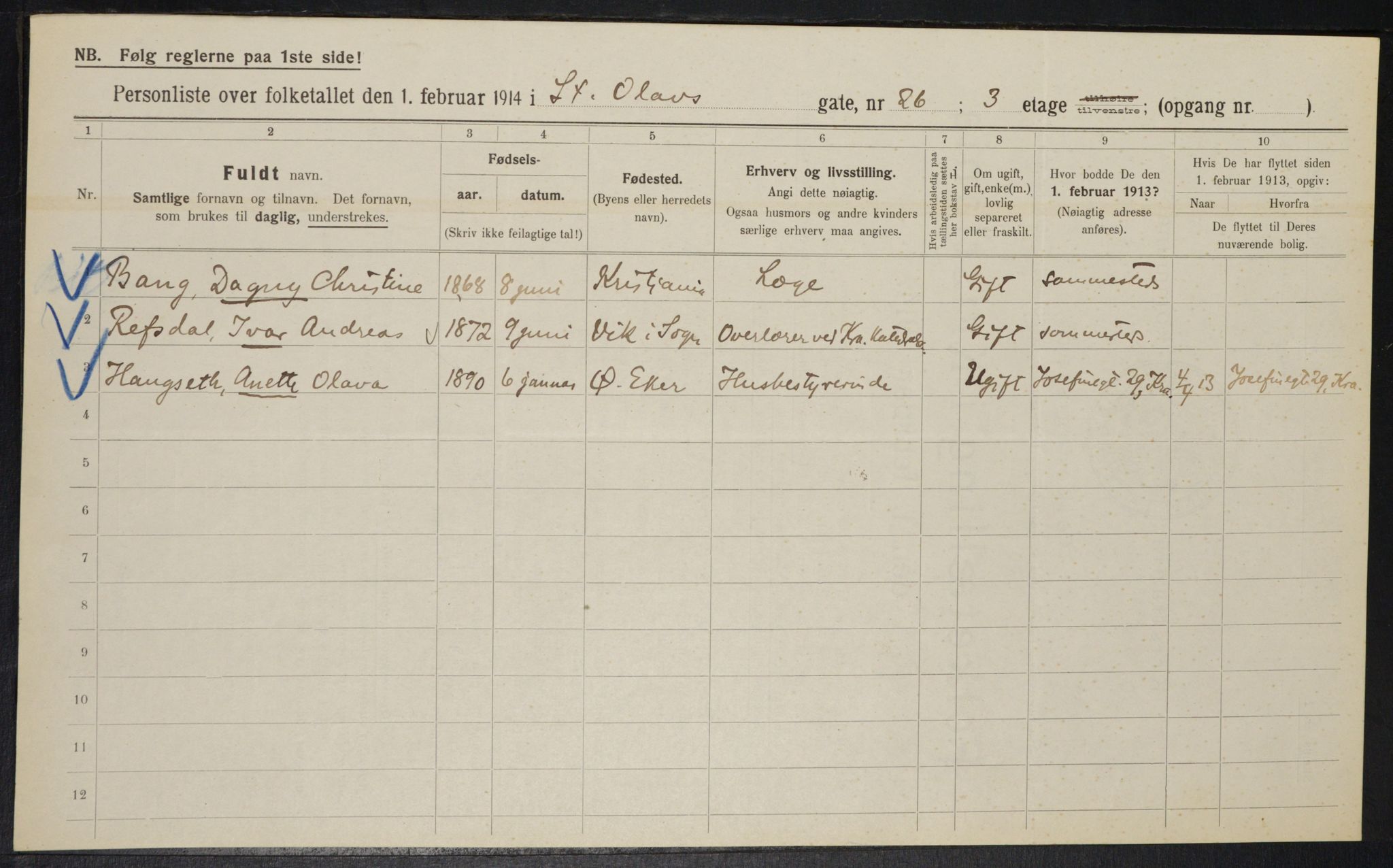 OBA, Municipal Census 1914 for Kristiania, 1914, p. 88188