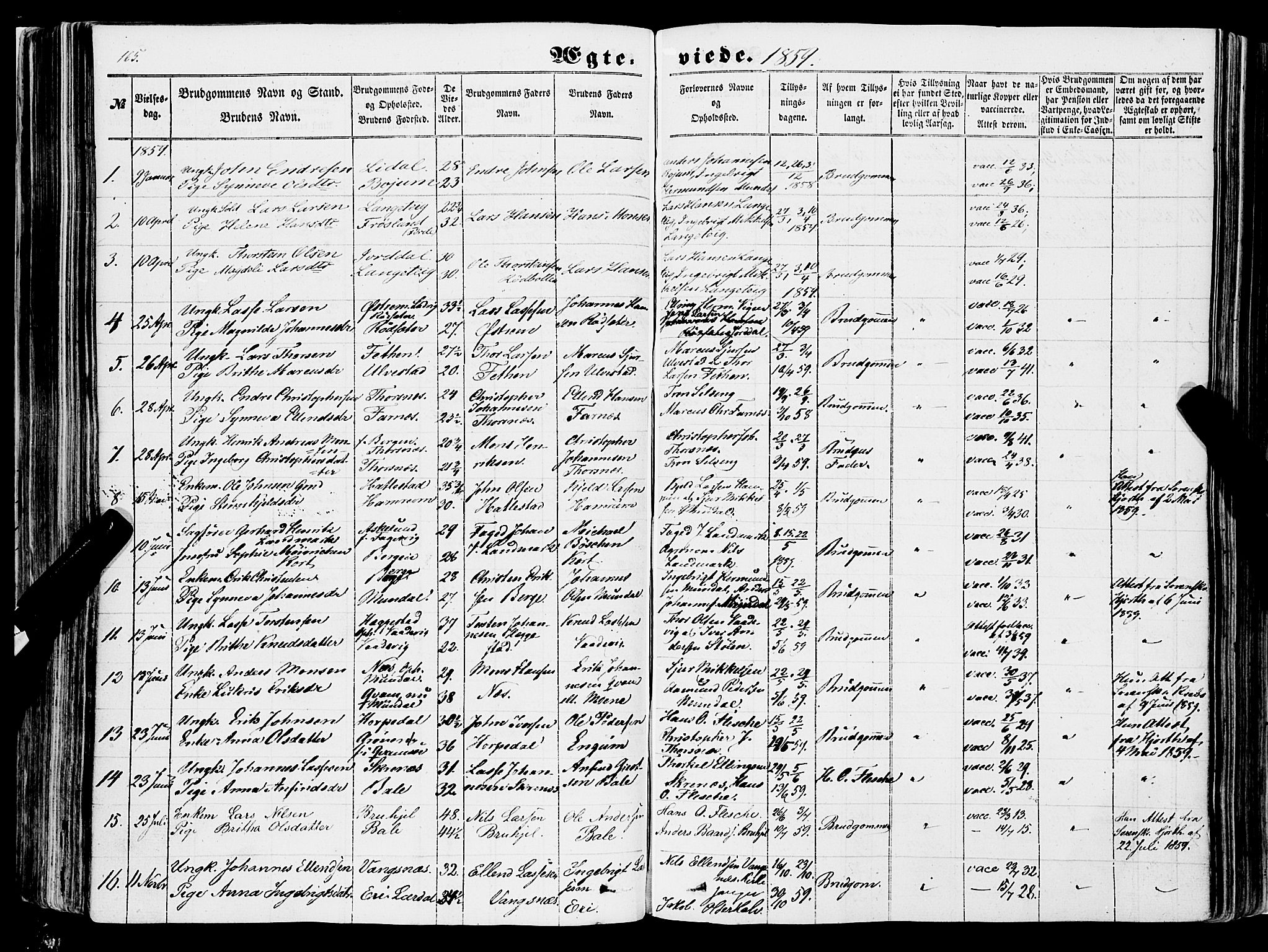 Balestrand sokneprestembete, AV/SAB-A-79601/H/Haa/Haaa/L0002: Parish register (official) no. A 2, 1847-1866, p. 165