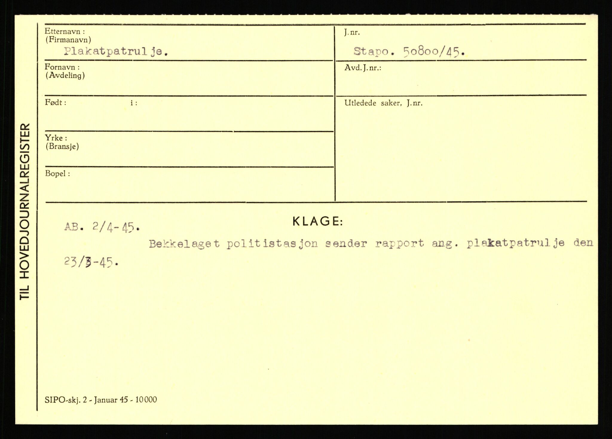 Statspolitiet - Hovedkontoret / Osloavdelingen, AV/RA-S-1329/C/Ca/L0012: Oanæs - Quistgaard	, 1943-1945, p. 4591