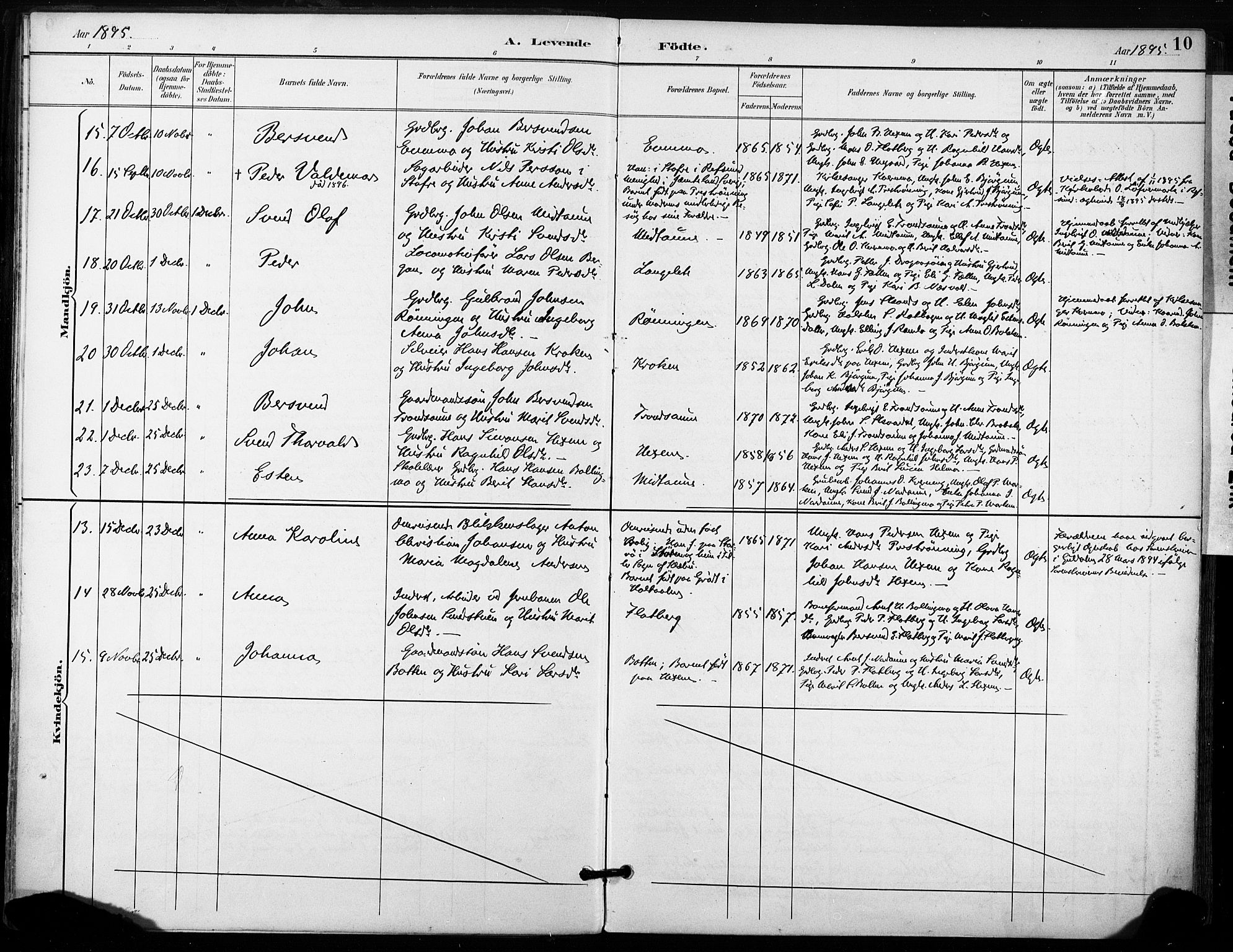 Ministerialprotokoller, klokkerbøker og fødselsregistre - Sør-Trøndelag, AV/SAT-A-1456/685/L0973: Parish register (official) no. 685A10, 1891-1907, p. 10