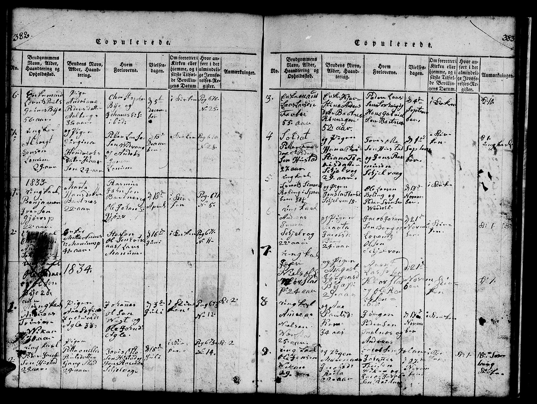 Ministerialprotokoller, klokkerbøker og fødselsregistre - Nord-Trøndelag, SAT/A-1458/732/L0317: Parish register (copy) no. 732C01, 1816-1881, p. 382-383
