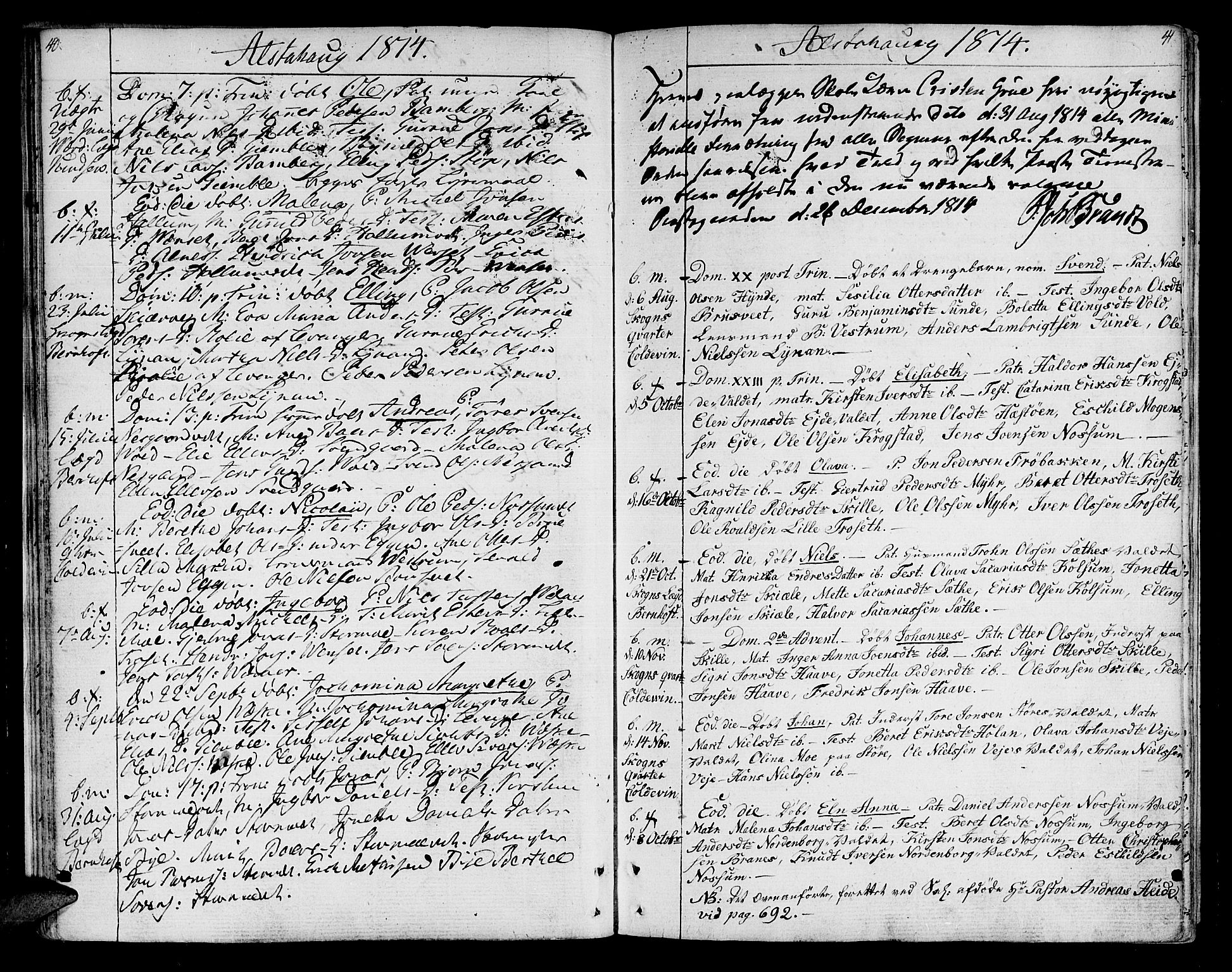 Ministerialprotokoller, klokkerbøker og fødselsregistre - Nord-Trøndelag, SAT/A-1458/717/L0145: Parish register (official) no. 717A03 /1, 1810-1815, p. 40-41