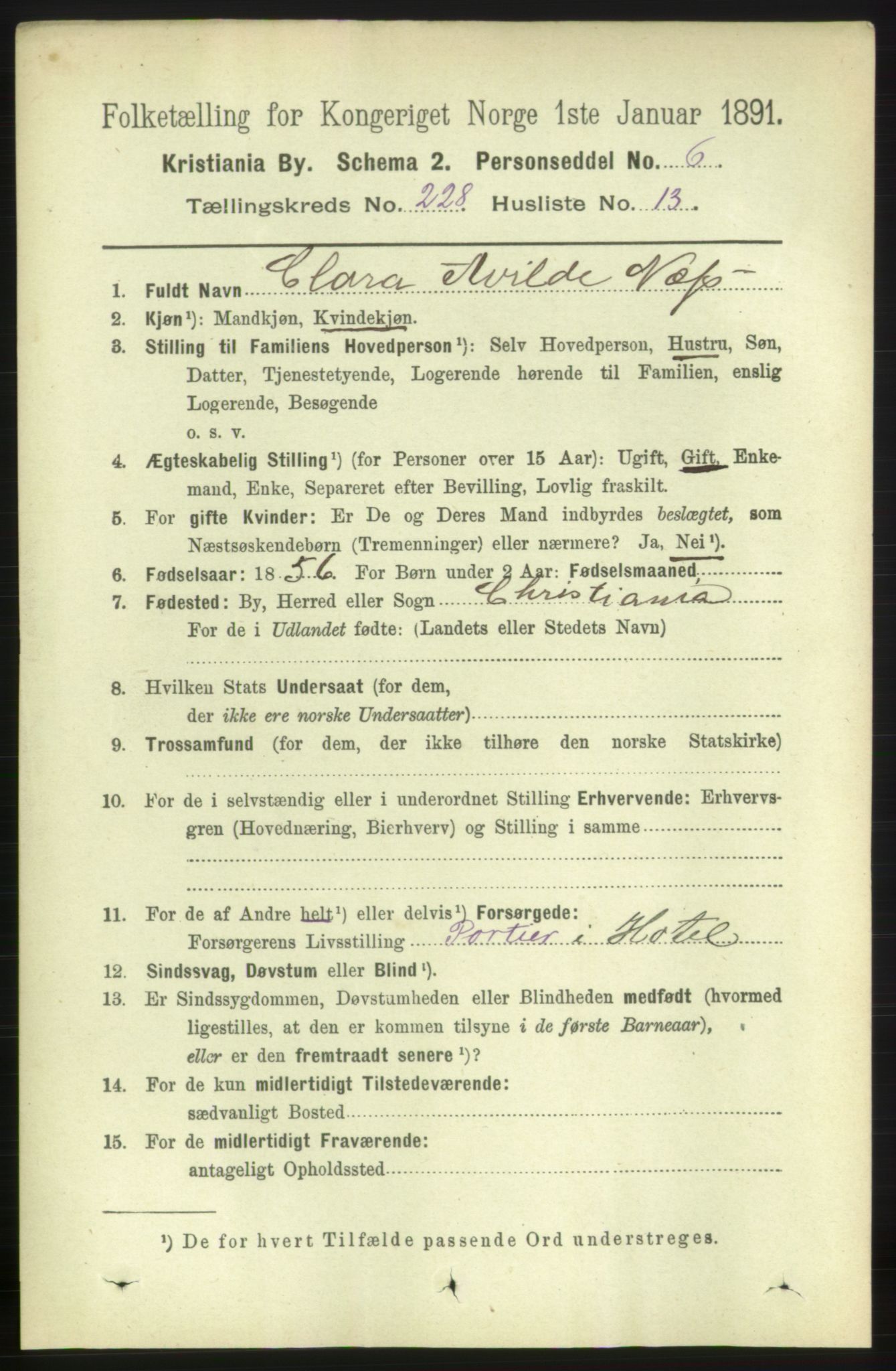 RA, 1891 census for 0301 Kristiania, 1891, p. 139784
