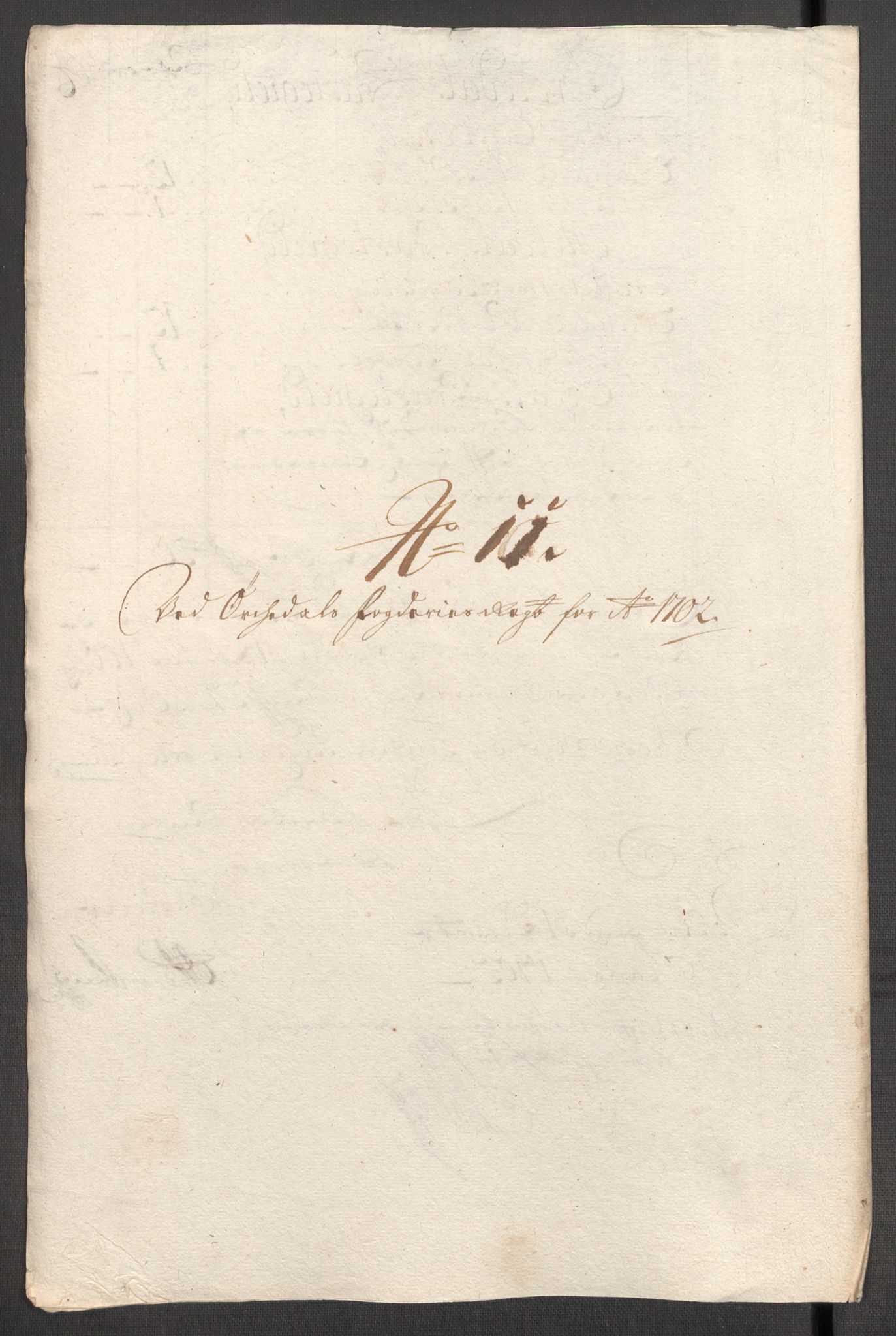 Rentekammeret inntil 1814, Reviderte regnskaper, Fogderegnskap, RA/EA-4092/R60/L3952: Fogderegnskap Orkdal og Gauldal, 1702, p. 149