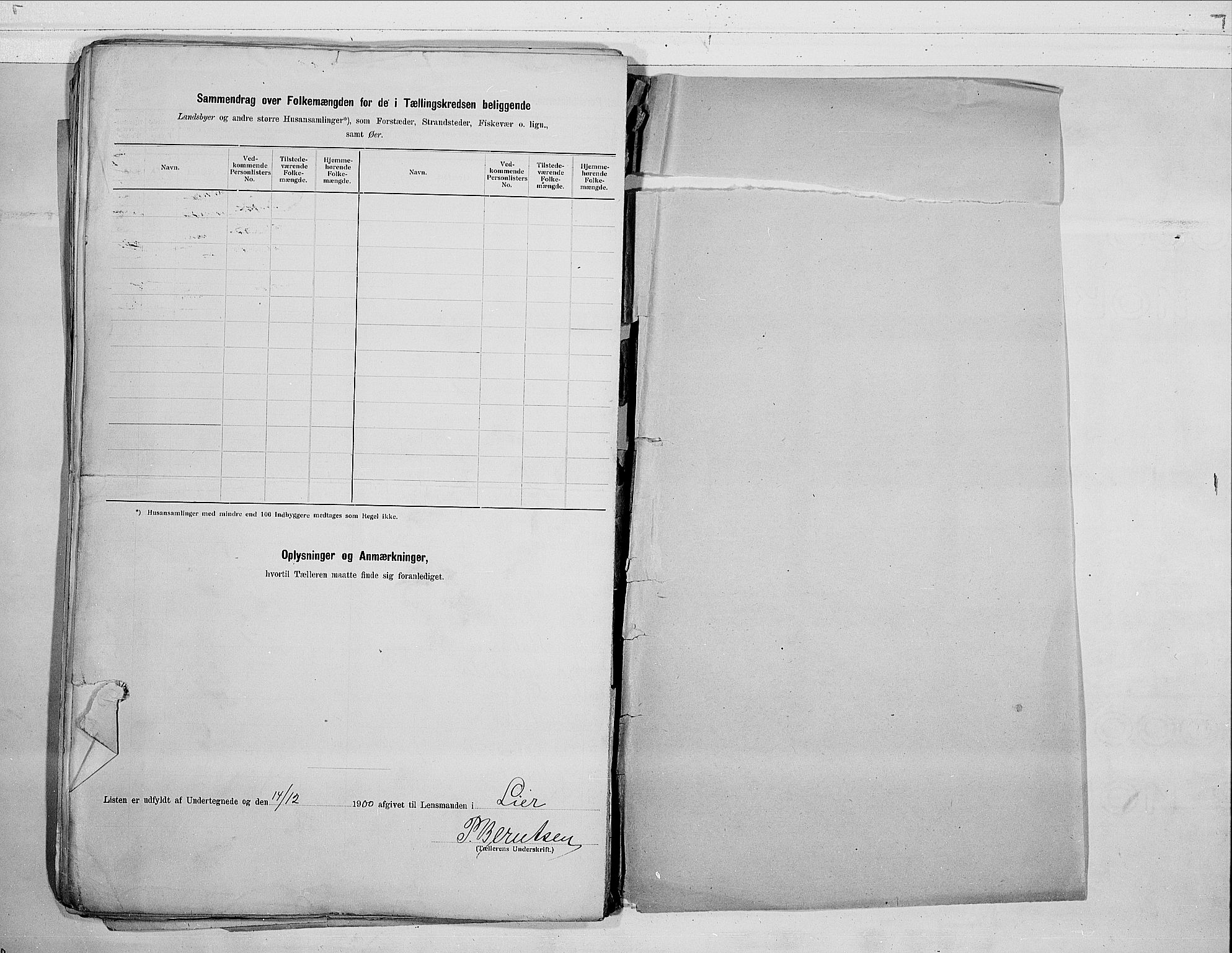 RA, 1900 census for Lier, 1900, p. 40