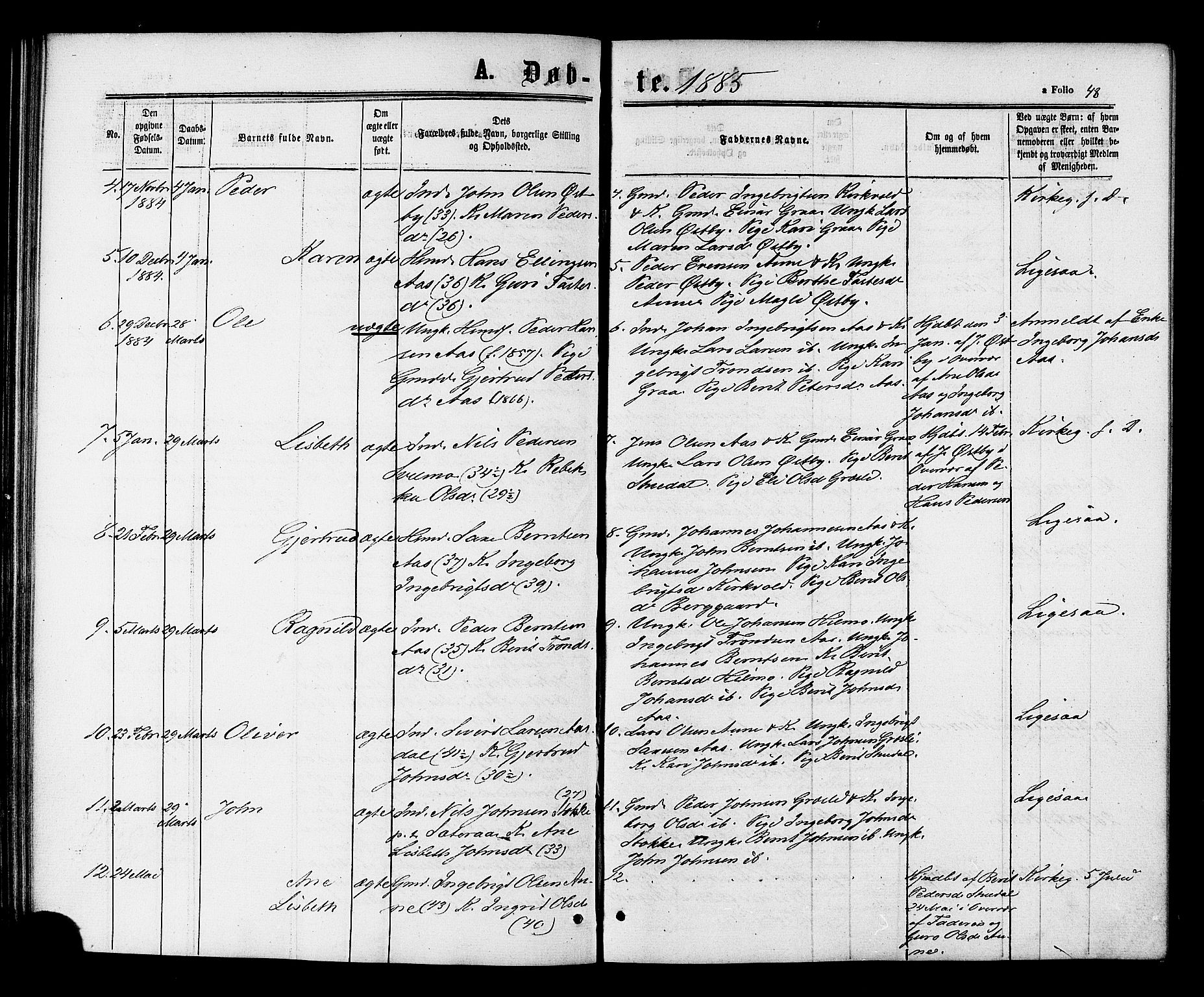Ministerialprotokoller, klokkerbøker og fødselsregistre - Sør-Trøndelag, SAT/A-1456/698/L1163: Parish register (official) no. 698A01, 1862-1887, p. 48
