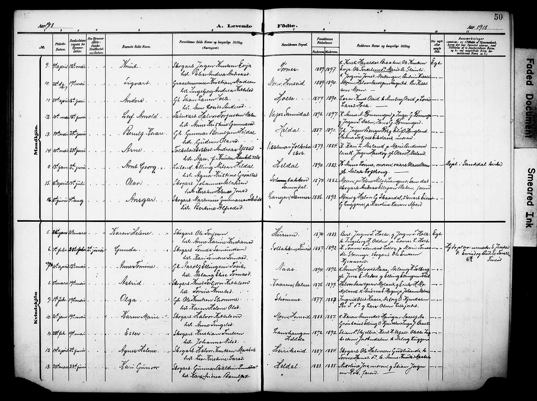 Drangedal kirkebøker, SAKO/A-258/G/Ga/L0004: Parish register (copy) no. I 4, 1901-1933, p. 50