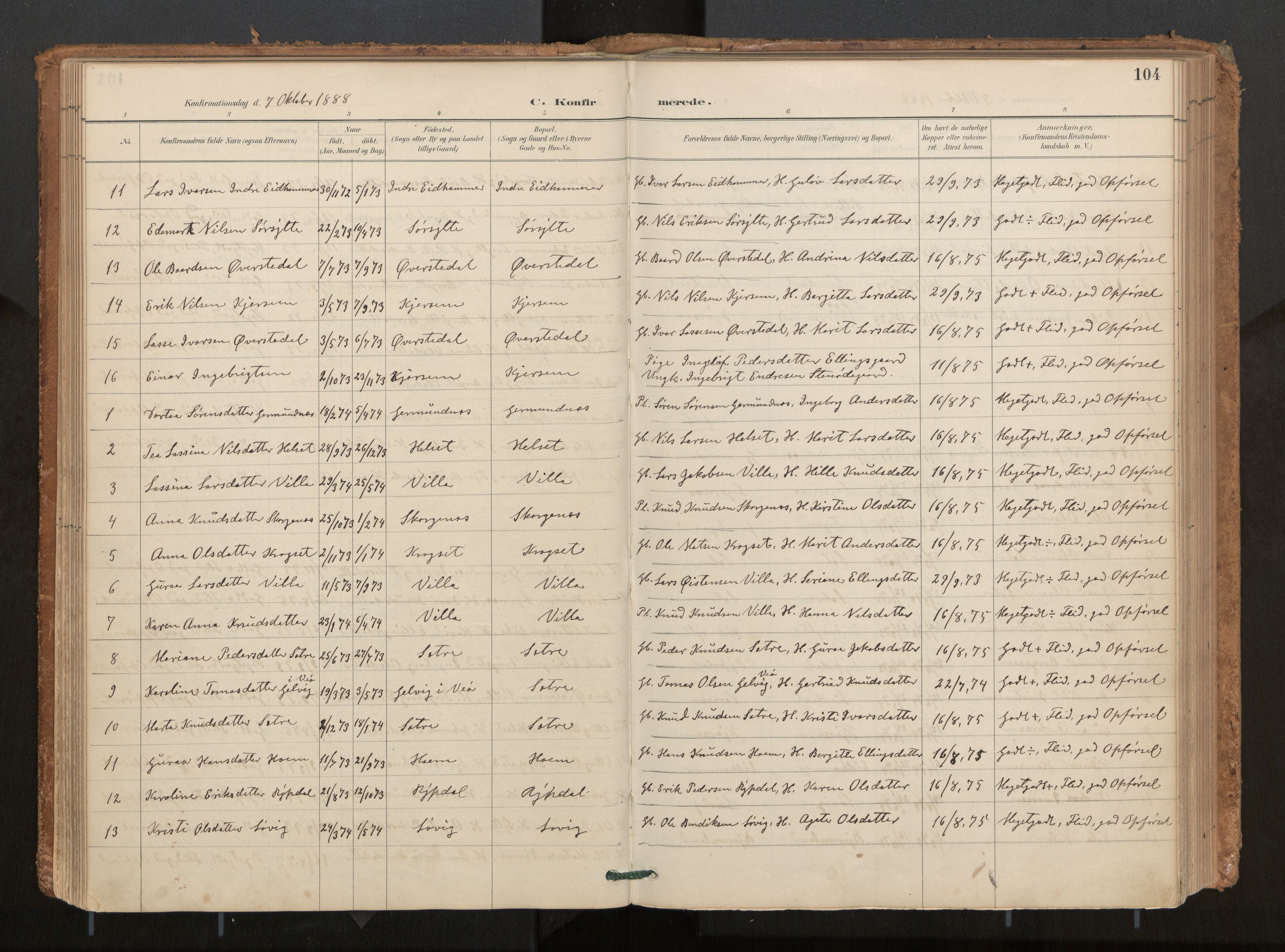 Ministerialprotokoller, klokkerbøker og fødselsregistre - Møre og Romsdal, AV/SAT-A-1454/541/L0545a: Parish register (official) no. 541A03, 1887-1912, p. 104