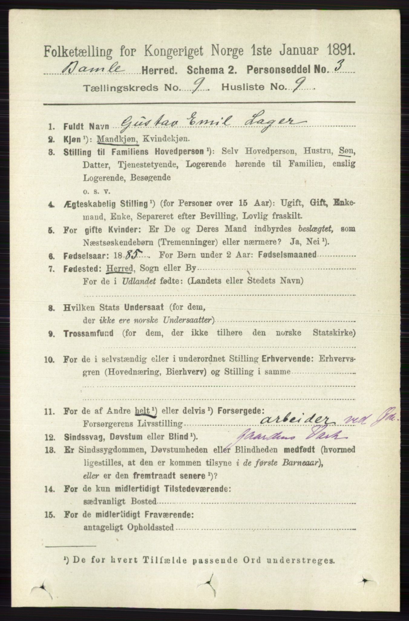 RA, 1891 census for 0814 Bamble, 1891, p. 4234