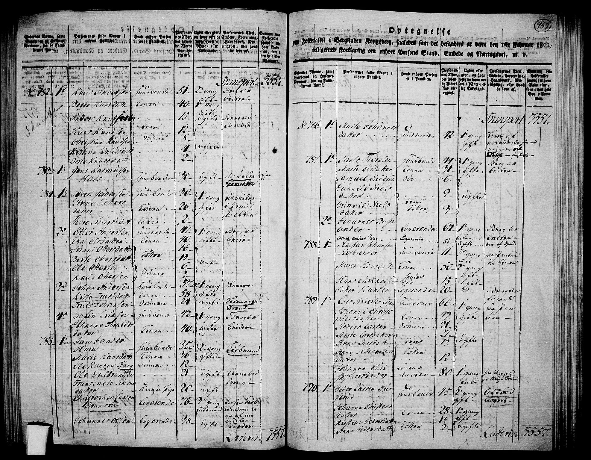 RA, 1801 census for 0604P Kongsberg, 1801, p. 968b-969a