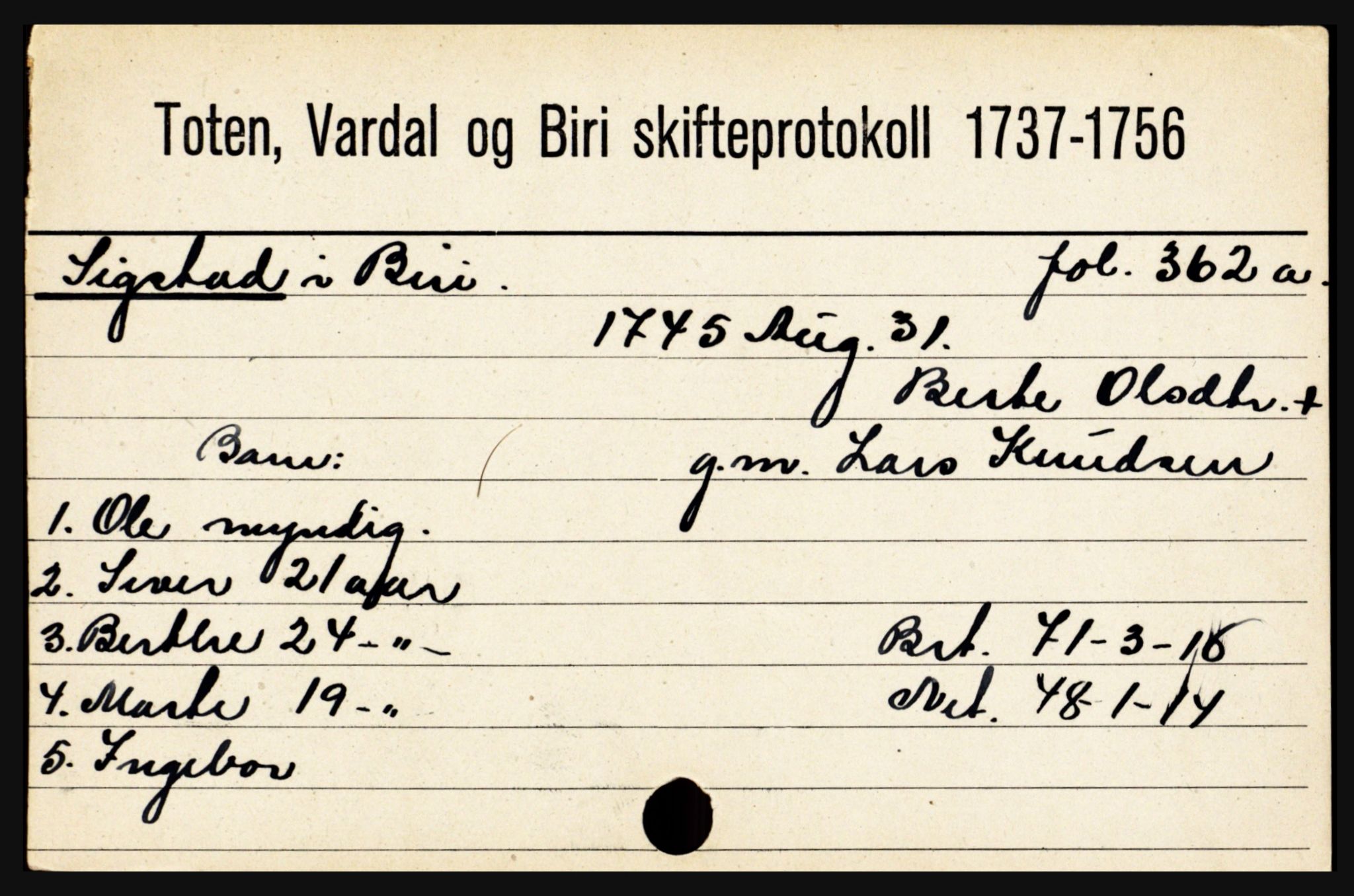 Toten tingrett, SAH/TING-006/J, 1657-1903, p. 17437