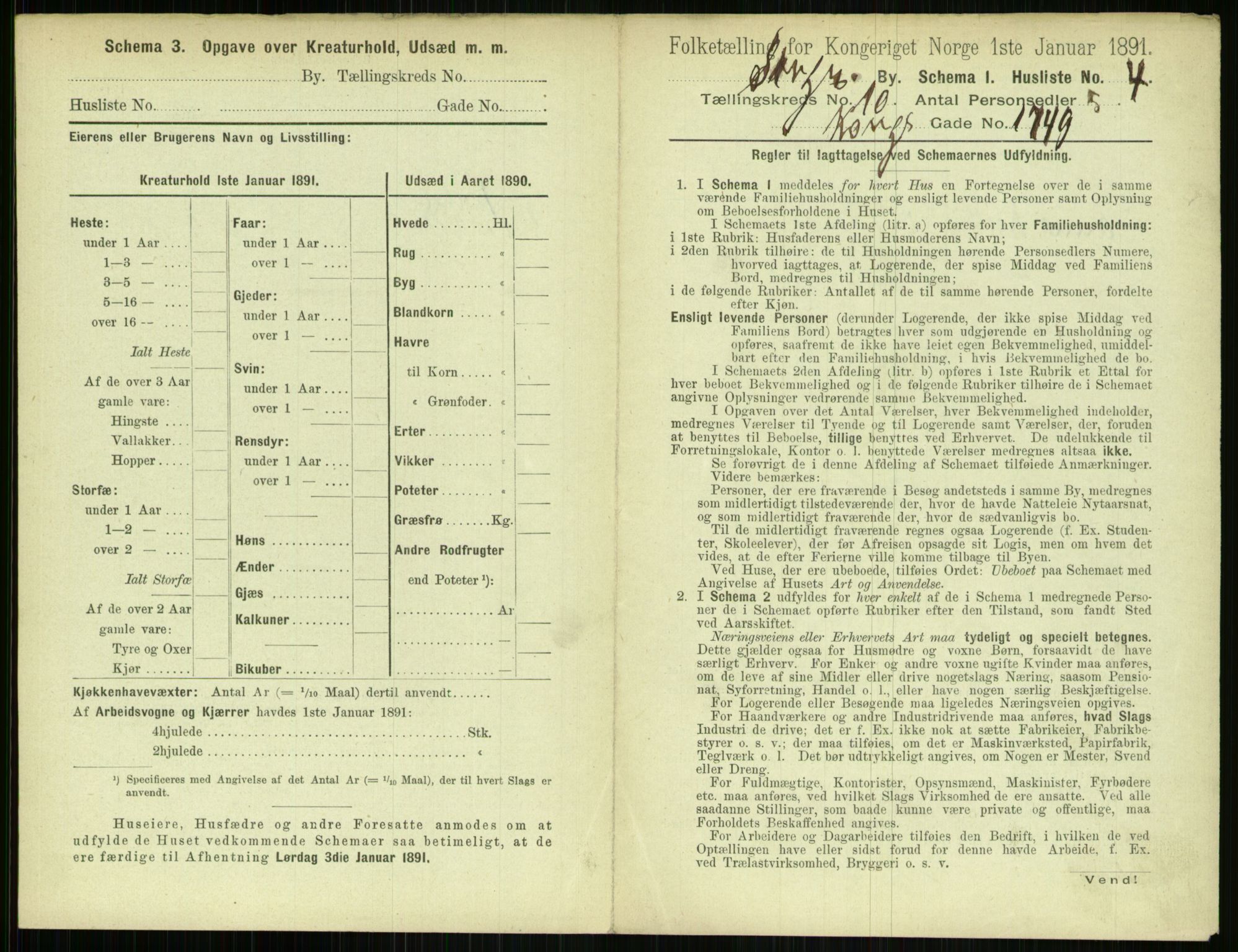 RA, 1891 census for 1103 Stavanger, 1891, p. 1901