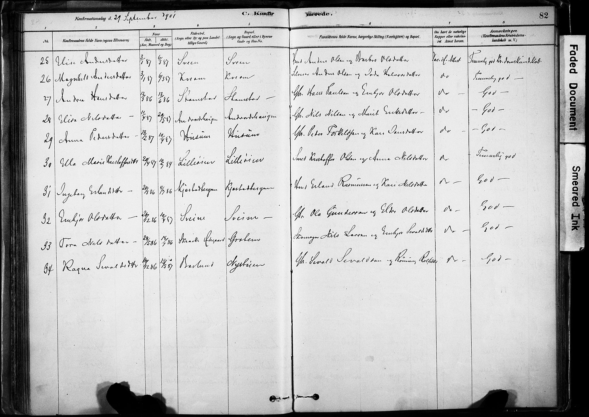 Lom prestekontor, SAH/PREST-070/K/L0009: Parish register (official) no. 9, 1878-1907, p. 82