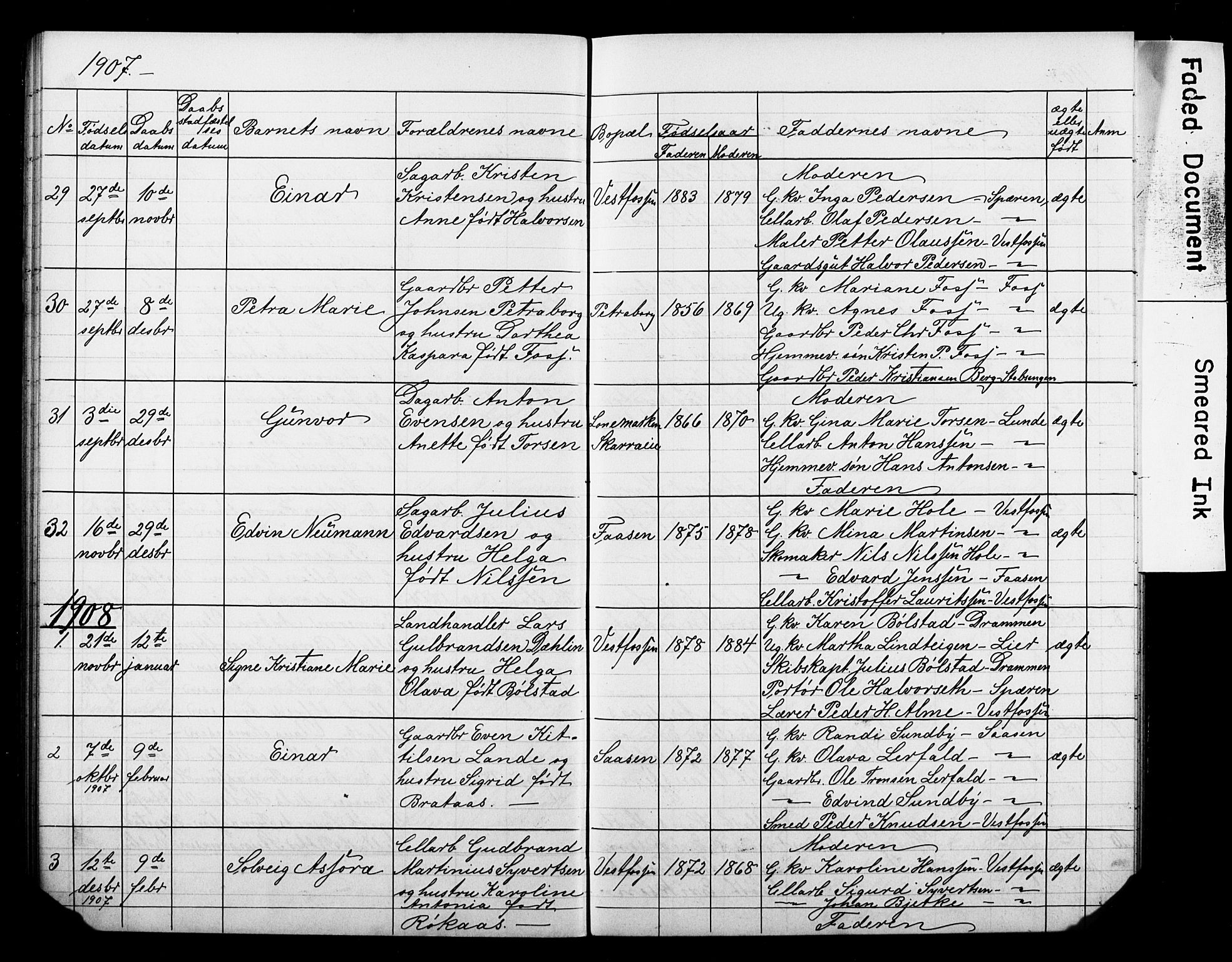 Eiker kirkebøker, AV/SAKO-A-4/F/Fb/L0008: Parish register (official) no. II 8, 1902-1913