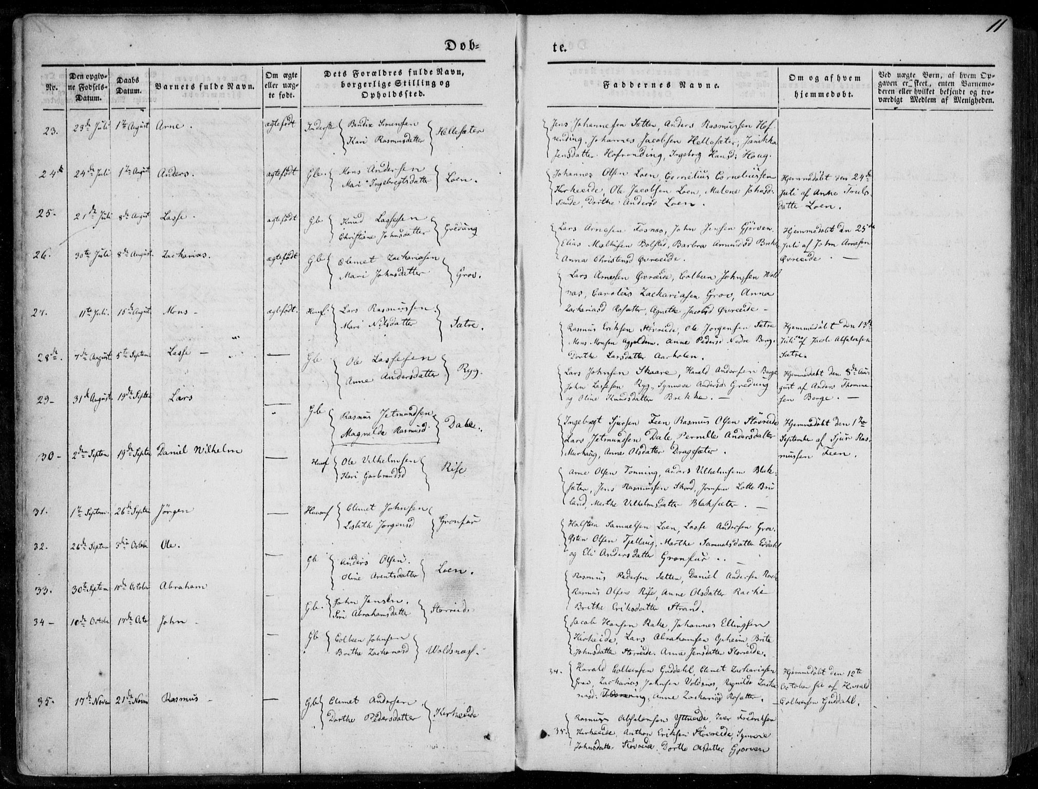 Stryn Sokneprestembete, AV/SAB-A-82501: Parish register (official) no. A 2, 1844-1861, p. 11