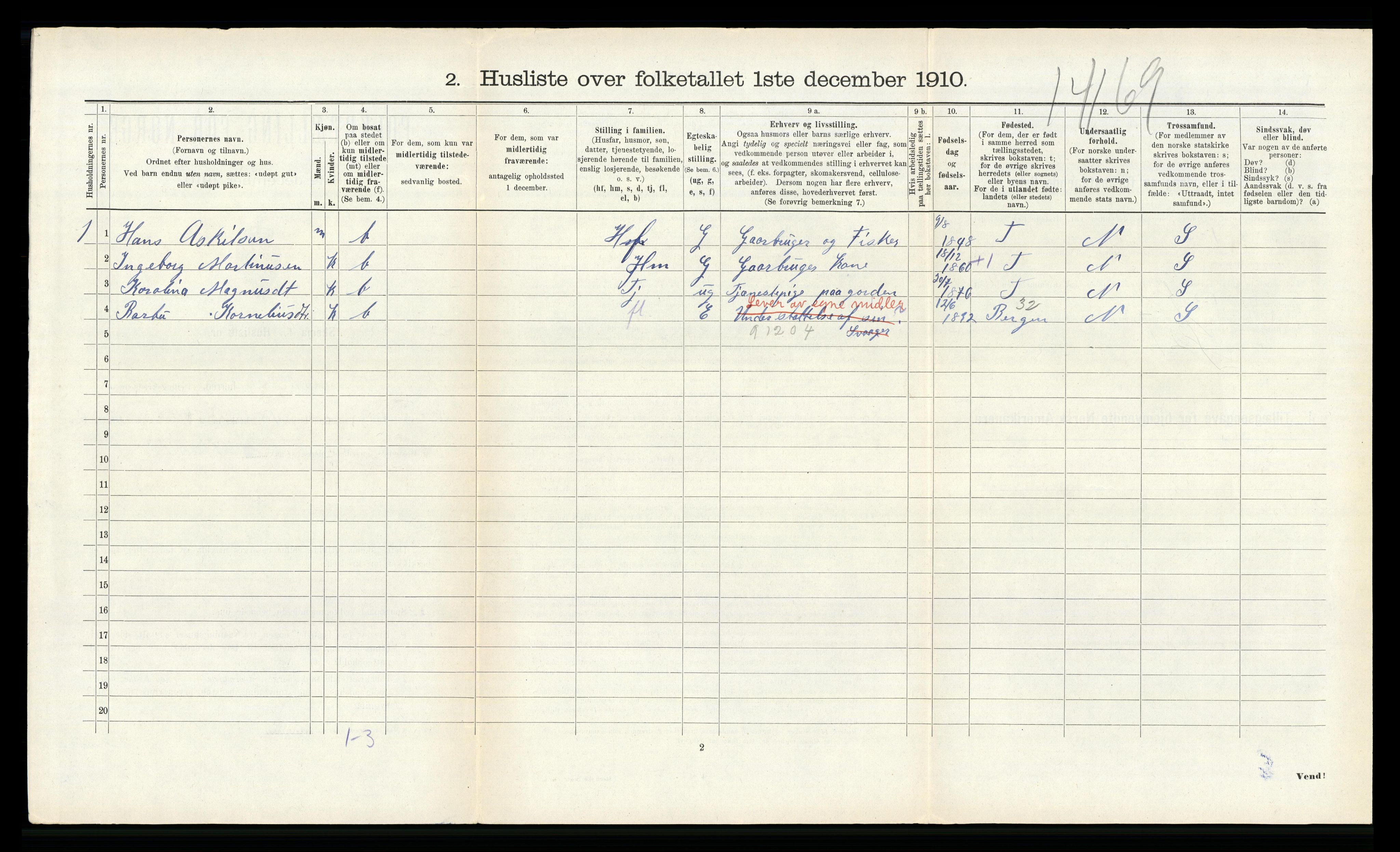 RA, 1910 census for Askøy, 1910, p. 1165