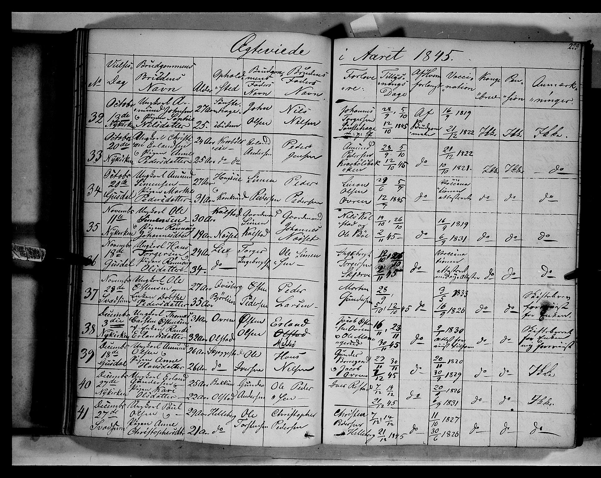 Gausdal prestekontor, SAH/PREST-090/H/Ha/Haa/L0007: Parish register (official) no. 7, 1840-1850, p. 223