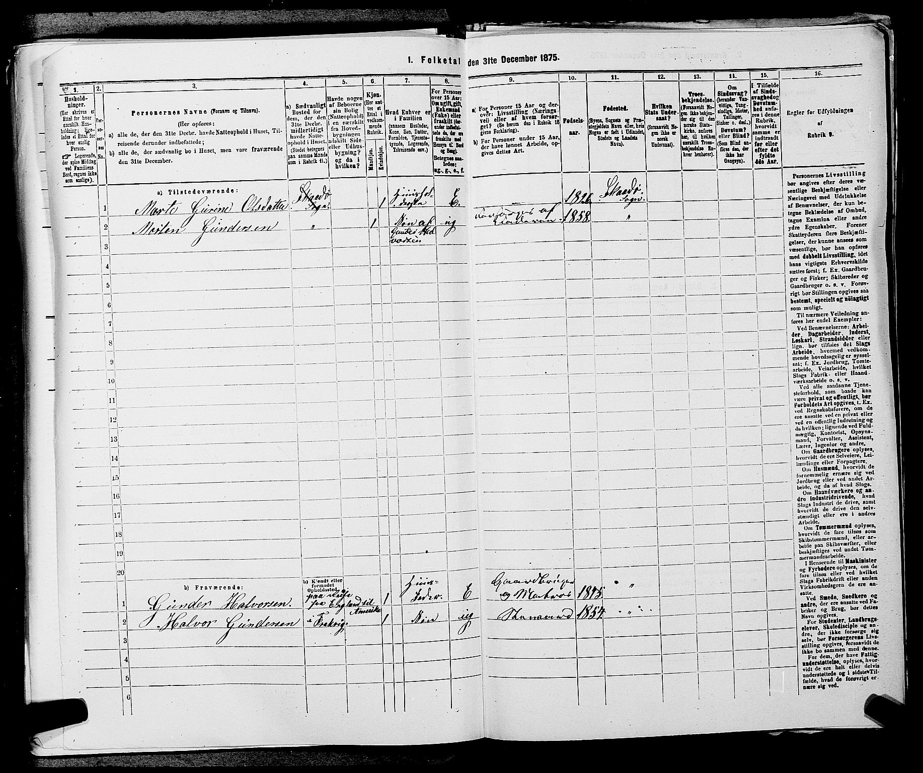 SAKO, 1875 census for 0816P Sannidal, 1875, p. 796