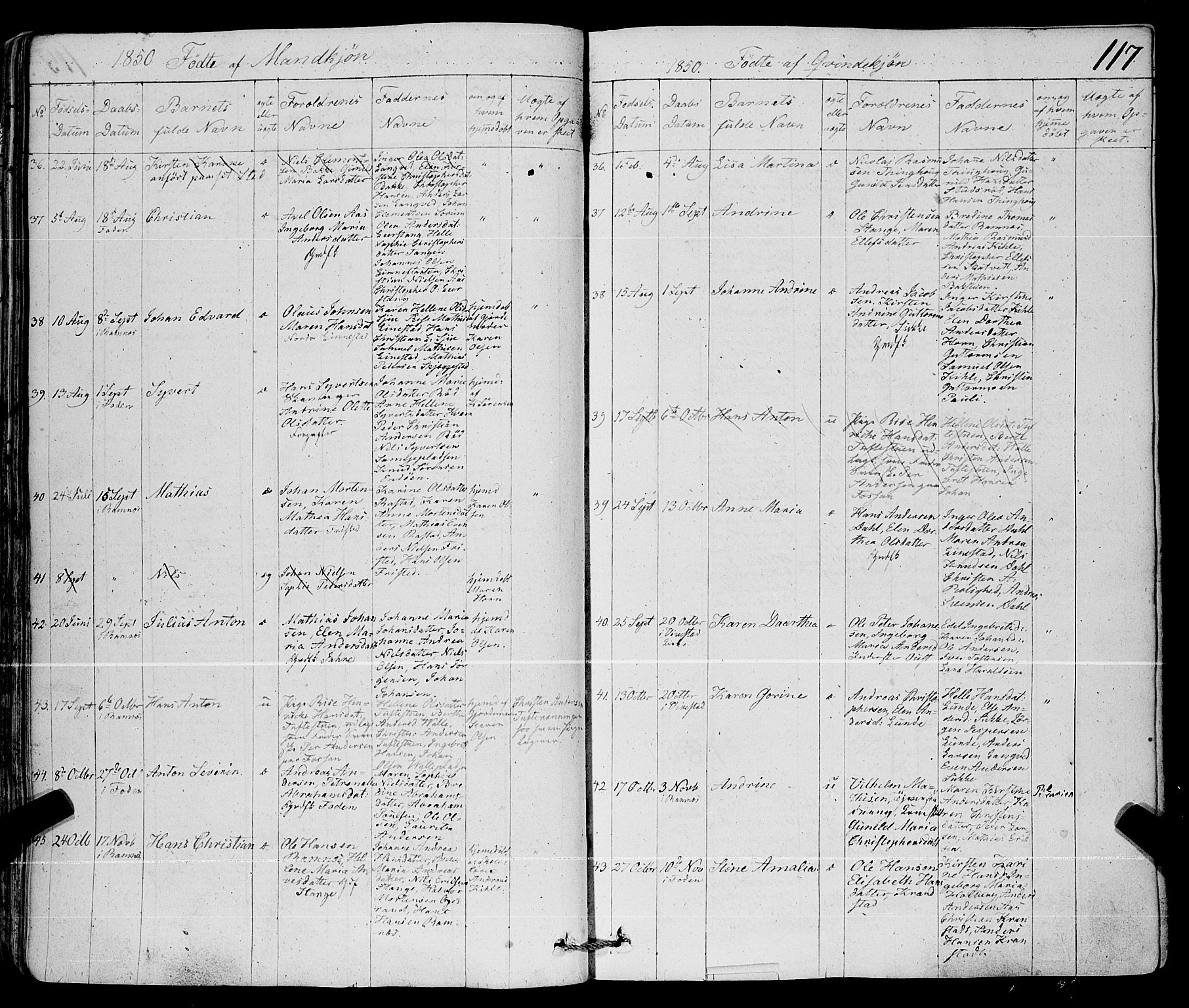 Ramnes kirkebøker, SAKO/A-314/F/Fa/L0005: Parish register (official) no. I 5, 1841-1861, p. 116-117