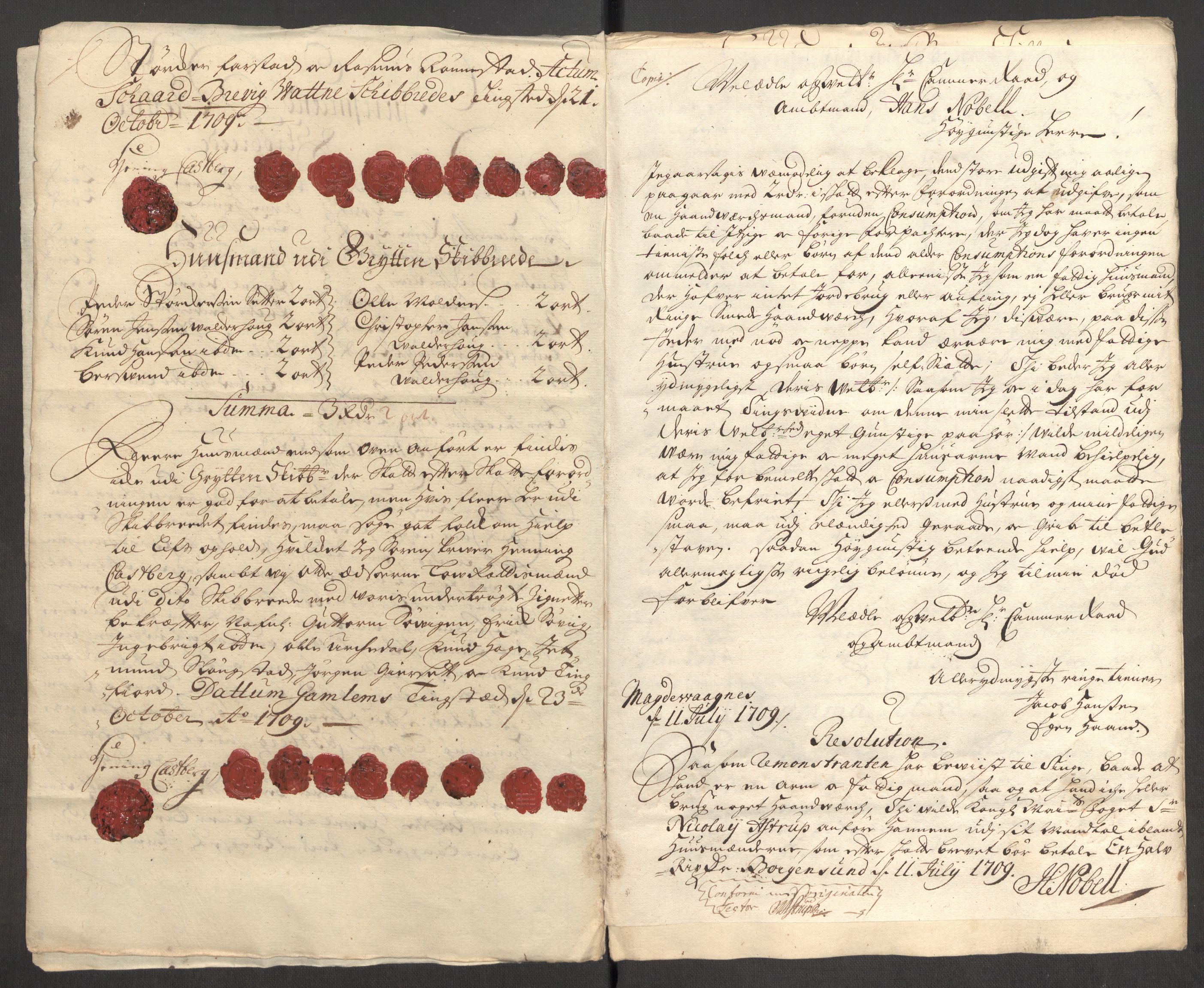 Rentekammeret inntil 1814, Reviderte regnskaper, Fogderegnskap, AV/RA-EA-4092/R54/L3562: Fogderegnskap Sunnmøre, 1708-1709, p. 262