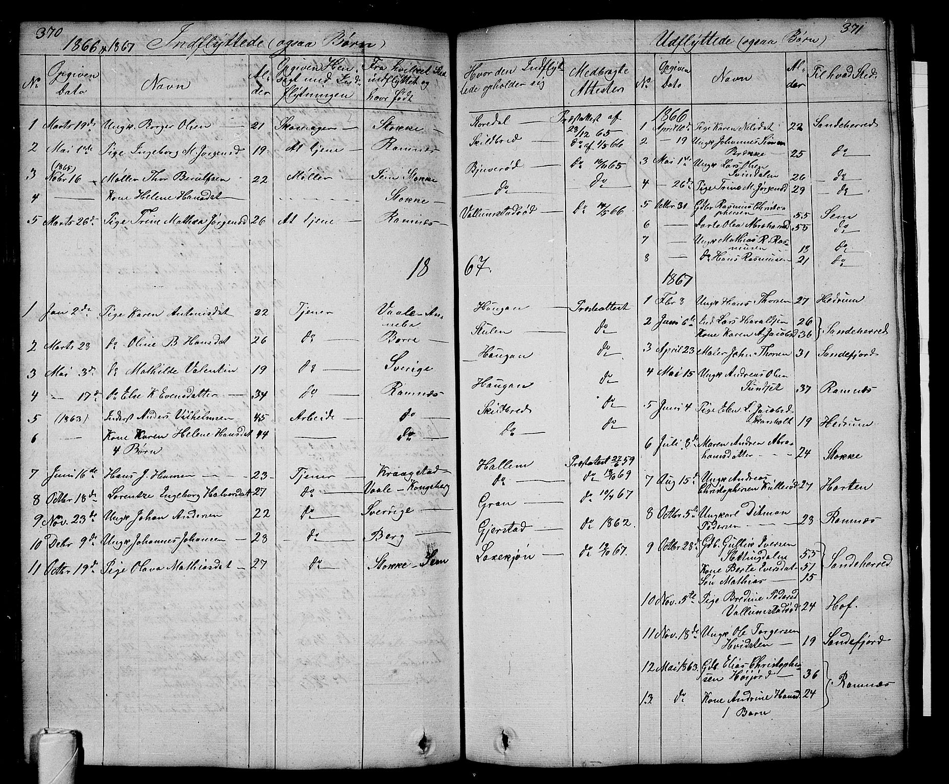 Andebu kirkebøker, AV/SAKO-A-336/G/Ga/L0003: Parish register (copy) no. I 3, 1832-1867, p. 370-371