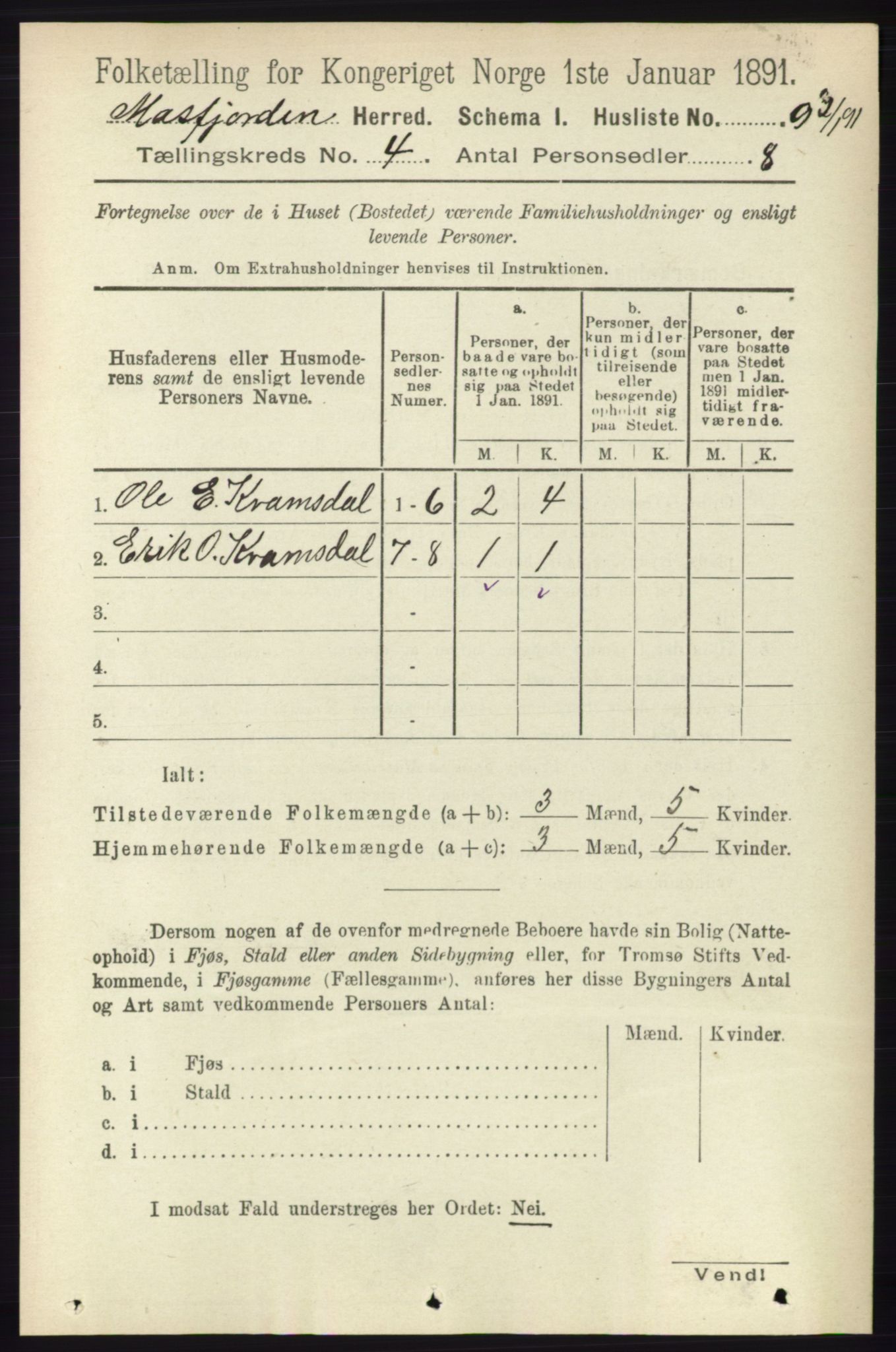 RA, 1891 census for 1266 Masfjorden, 1891, p. 731