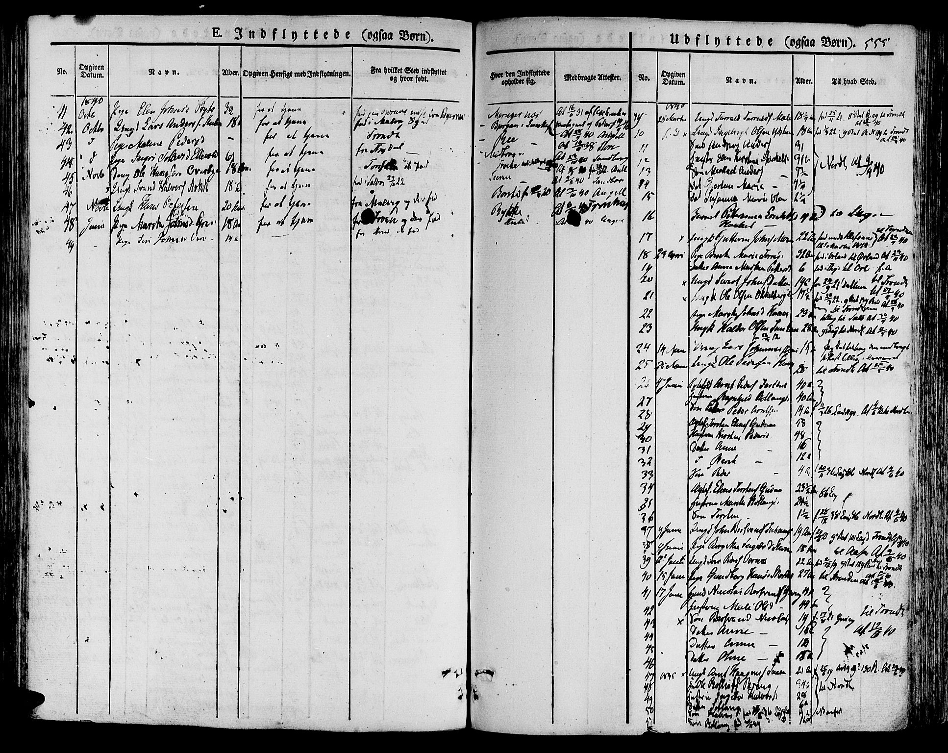 Ministerialprotokoller, klokkerbøker og fødselsregistre - Nord-Trøndelag, SAT/A-1458/709/L0072: Parish register (official) no. 709A12, 1833-1844, p. 555