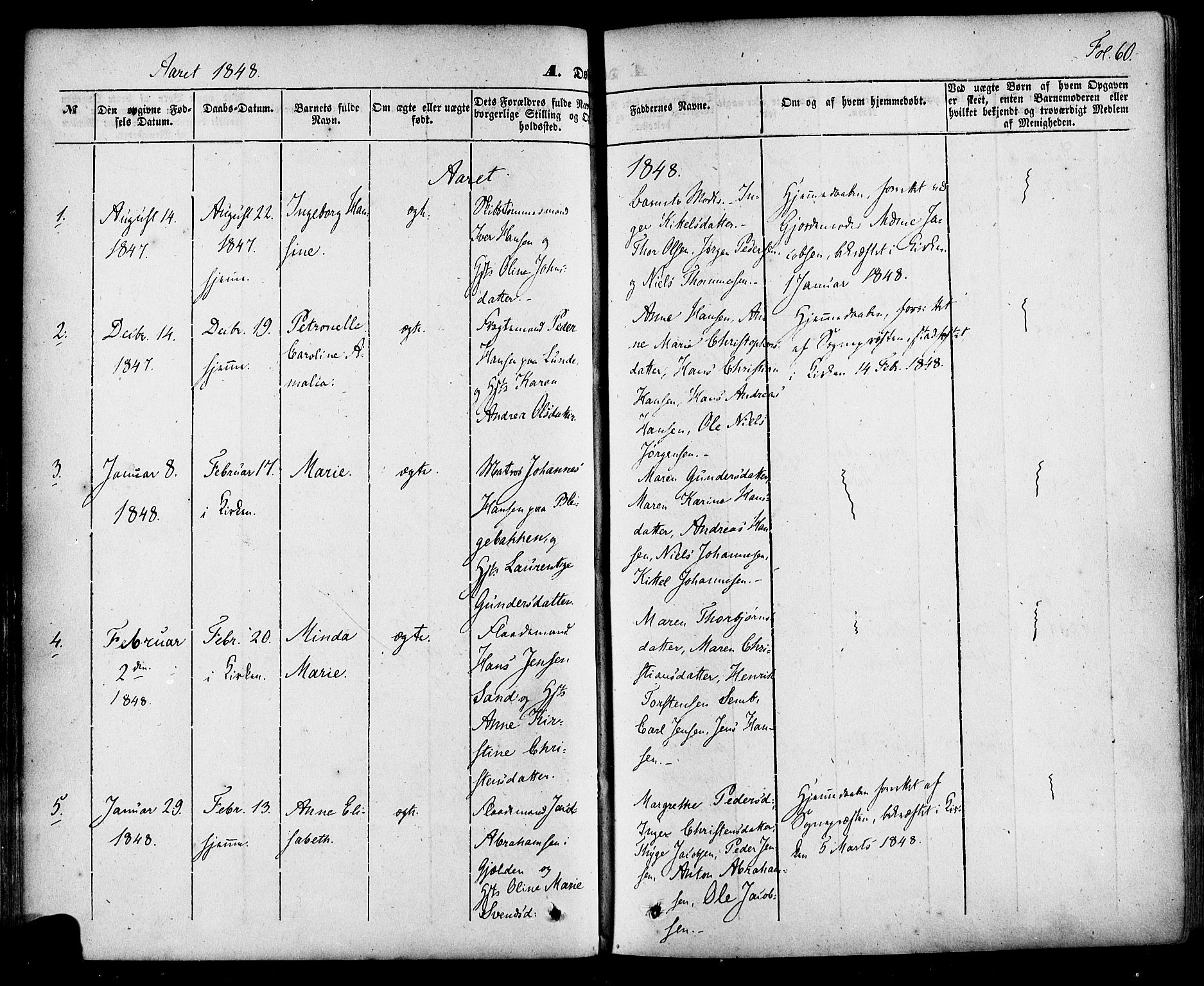 Skien kirkebøker, AV/SAKO-A-302/F/Fa/L0006a: Parish register (official) no. 6A, 1843-1856, p. 60