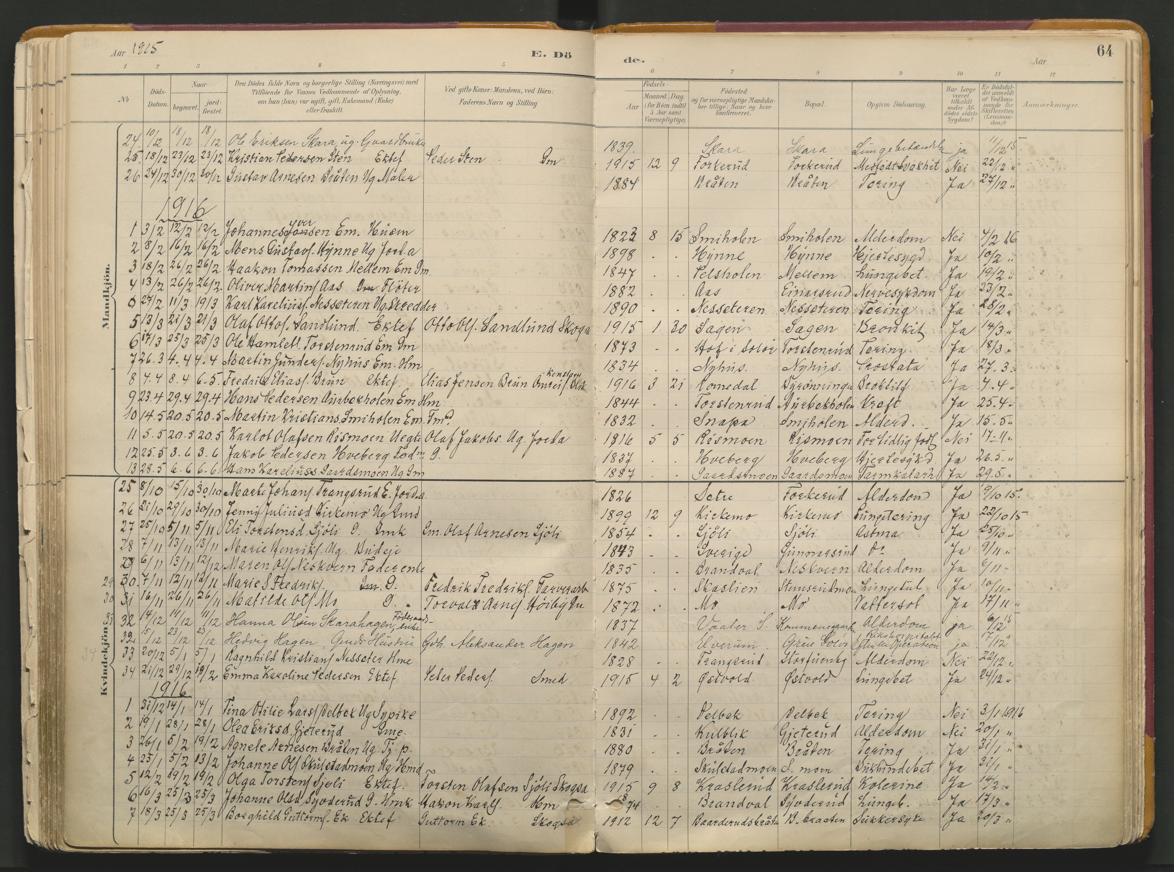 Grue prestekontor, SAH/PREST-036/H/Ha/Haa/L0017: Parish register (official) no. 17, 1892-1936, p. 64