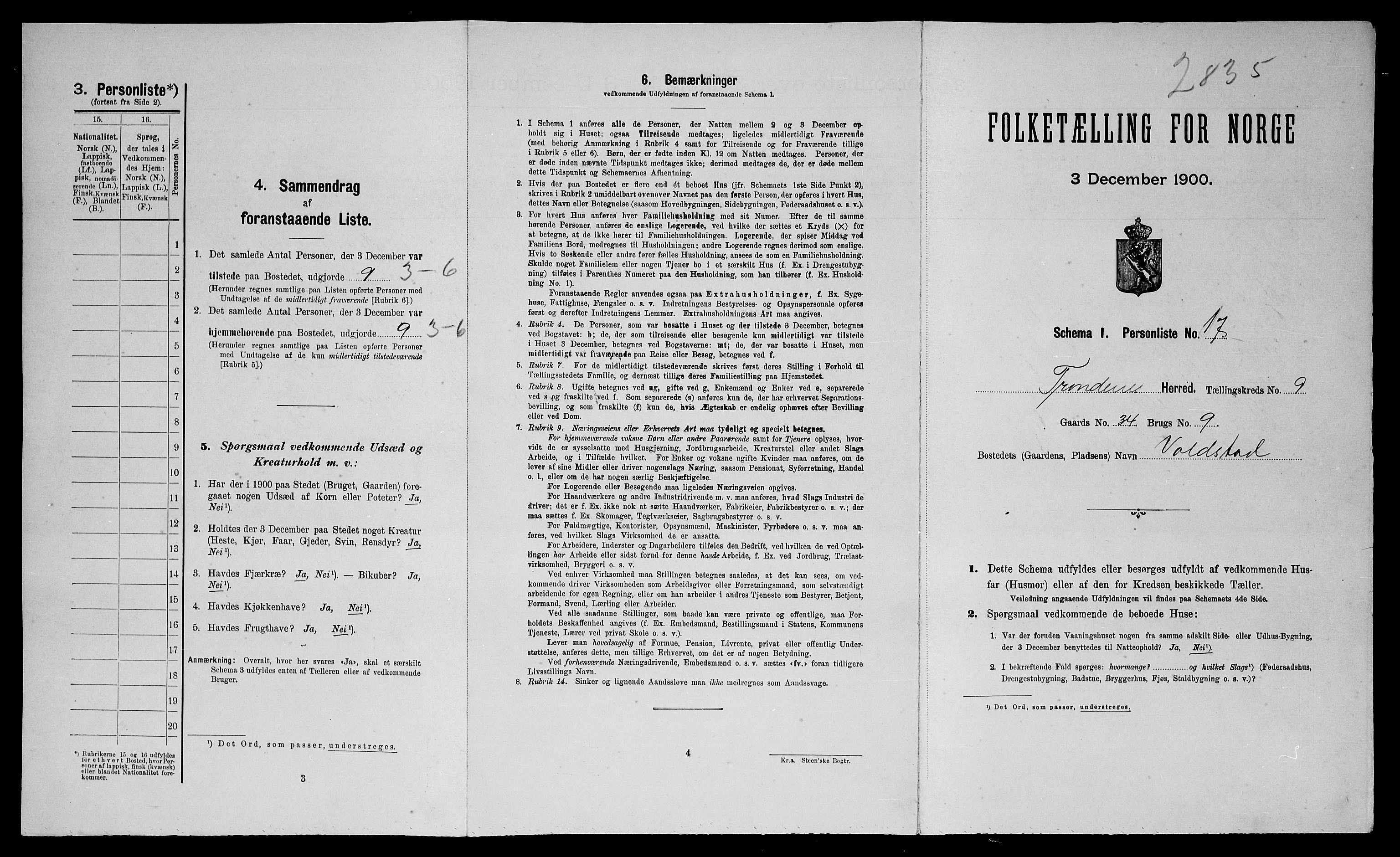 SATØ, 1900 census for Trondenes, 1900, p. 869