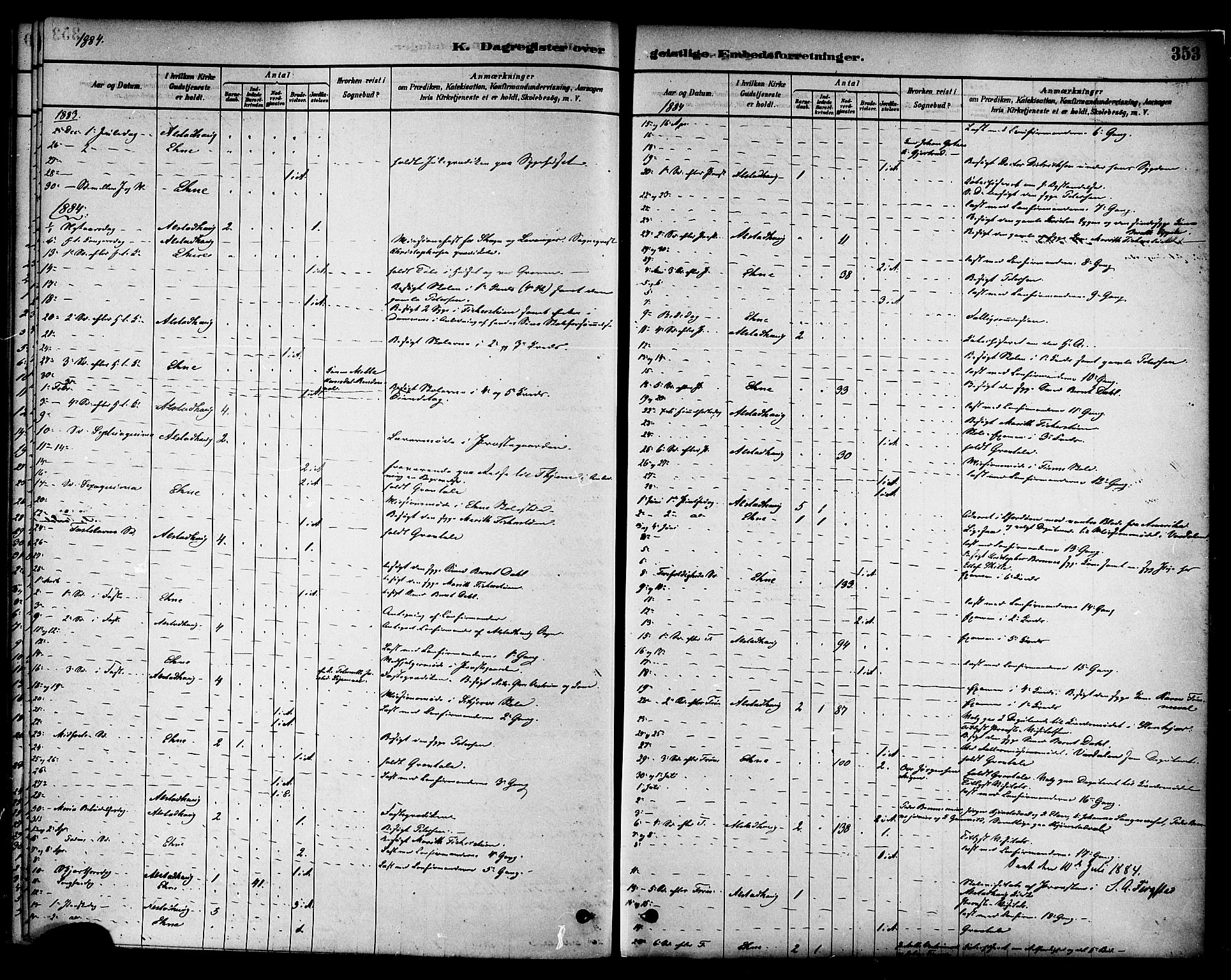 Ministerialprotokoller, klokkerbøker og fødselsregistre - Nord-Trøndelag, SAT/A-1458/717/L0159: Parish register (official) no. 717A09, 1878-1898, p. 353