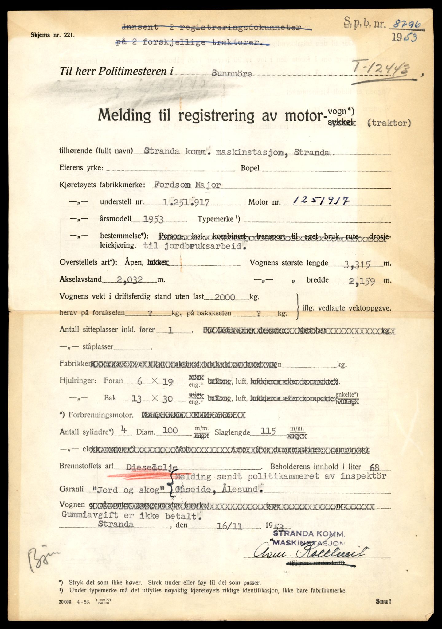 Møre og Romsdal vegkontor - Ålesund trafikkstasjon, AV/SAT-A-4099/F/Fe/L0033: Registreringskort for kjøretøy T 12151 - T 12474, 1927-1998, p. 3305