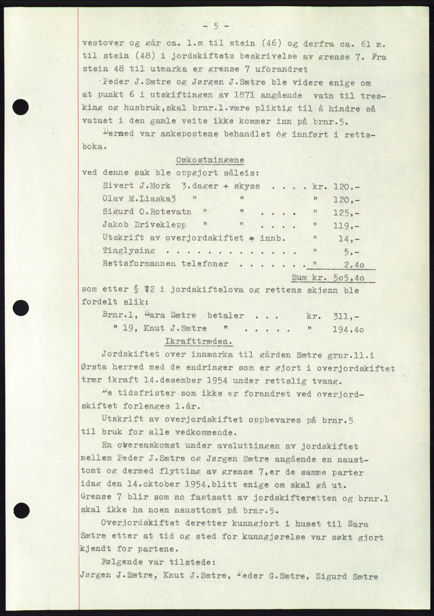 Søre Sunnmøre sorenskriveri, AV/SAT-A-4122/1/2/2C/L0100: Mortgage book no. 26A, 1954-1955, Diary no: : 499/1955