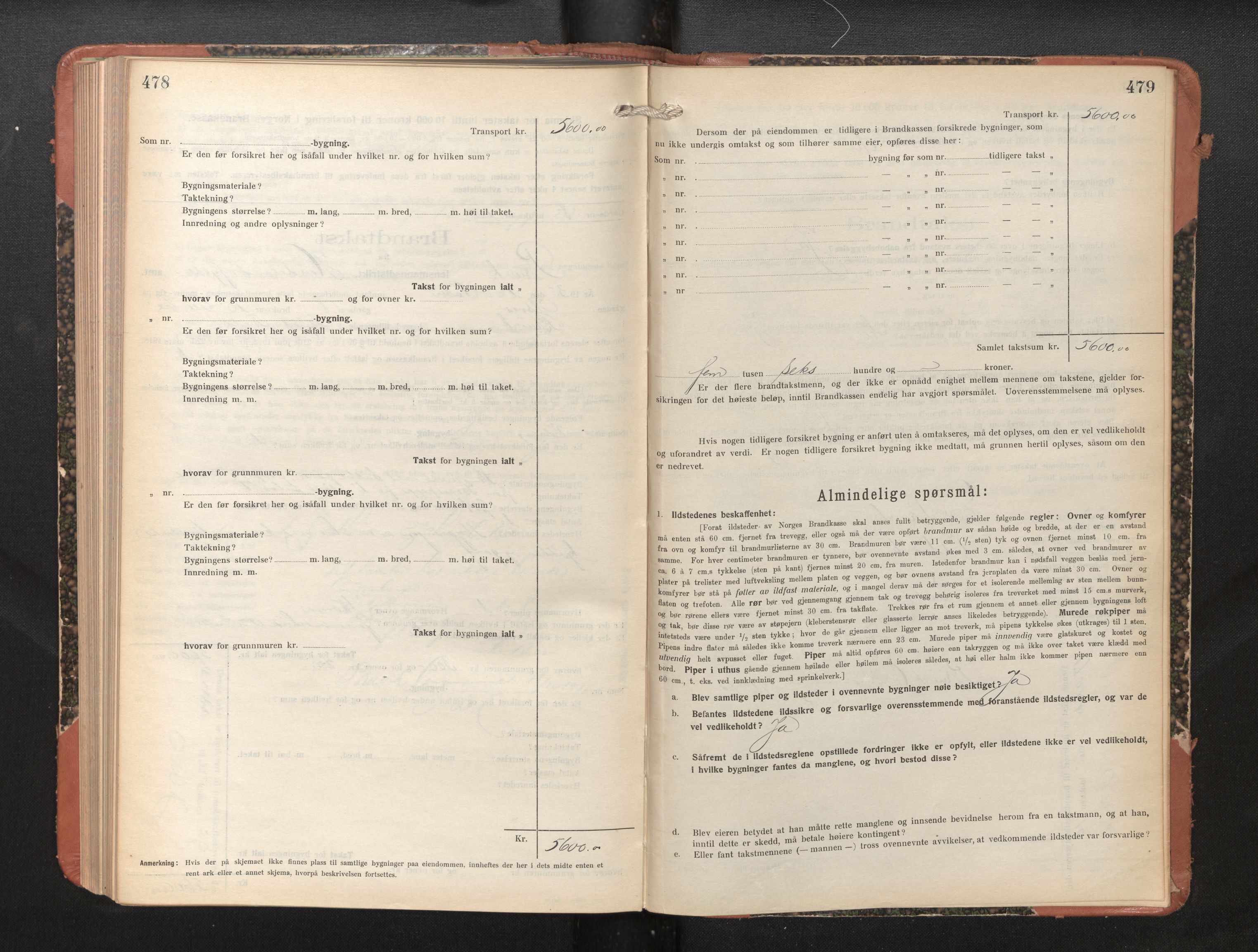 Lensmannen i Bruvik, AV/SAB-A-31301/0012/L0010: Branntakstprotokoll, skjematakst, 1925-1936, p. 478-479