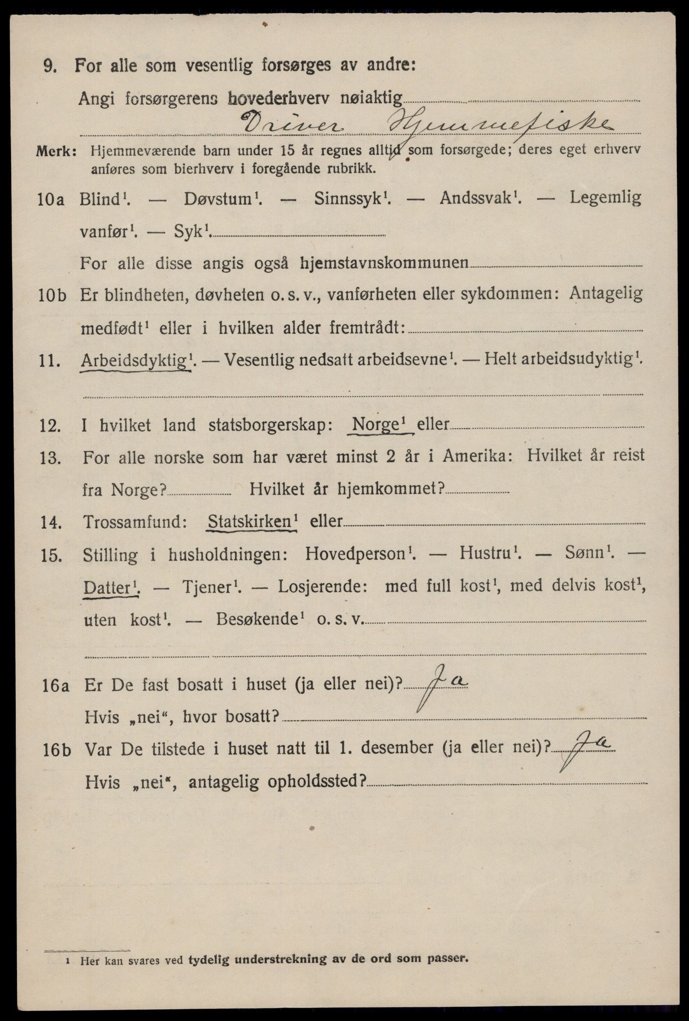 SAST, 1920 census for Eigersund, 1920, p. 4626