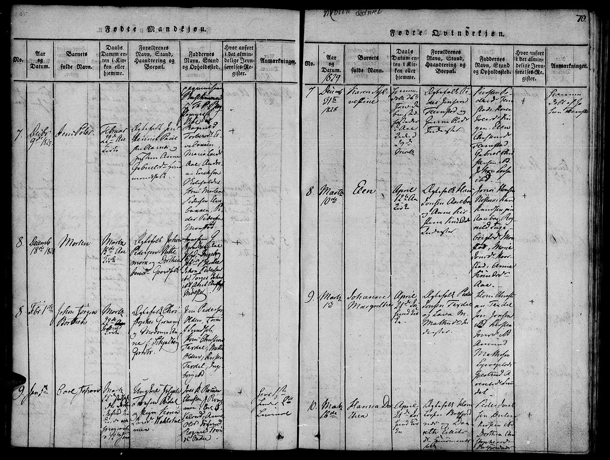 Ministerialprotokoller, klokkerbøker og fødselsregistre - Sør-Trøndelag, AV/SAT-A-1456/655/L0675: Parish register (official) no. 655A04, 1818-1830, p. 70