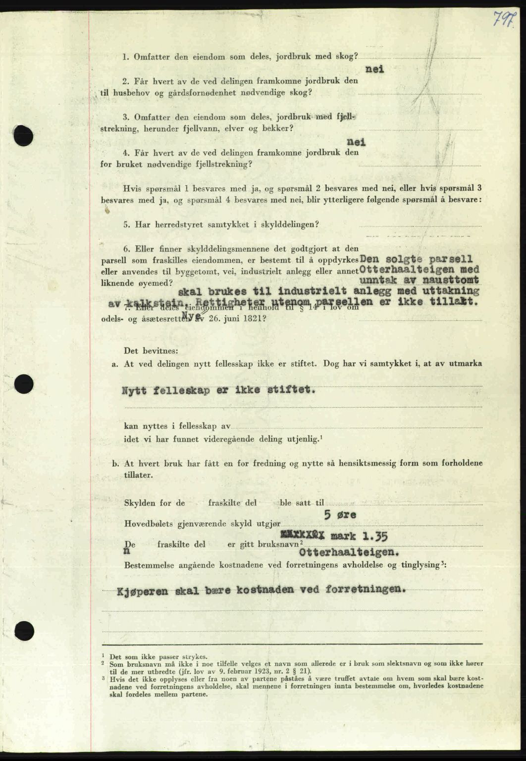 Nordmøre sorenskriveri, AV/SAT-A-4132/1/2/2Ca: Mortgage book no. A105, 1947-1947, Diary no: : 1871/1947